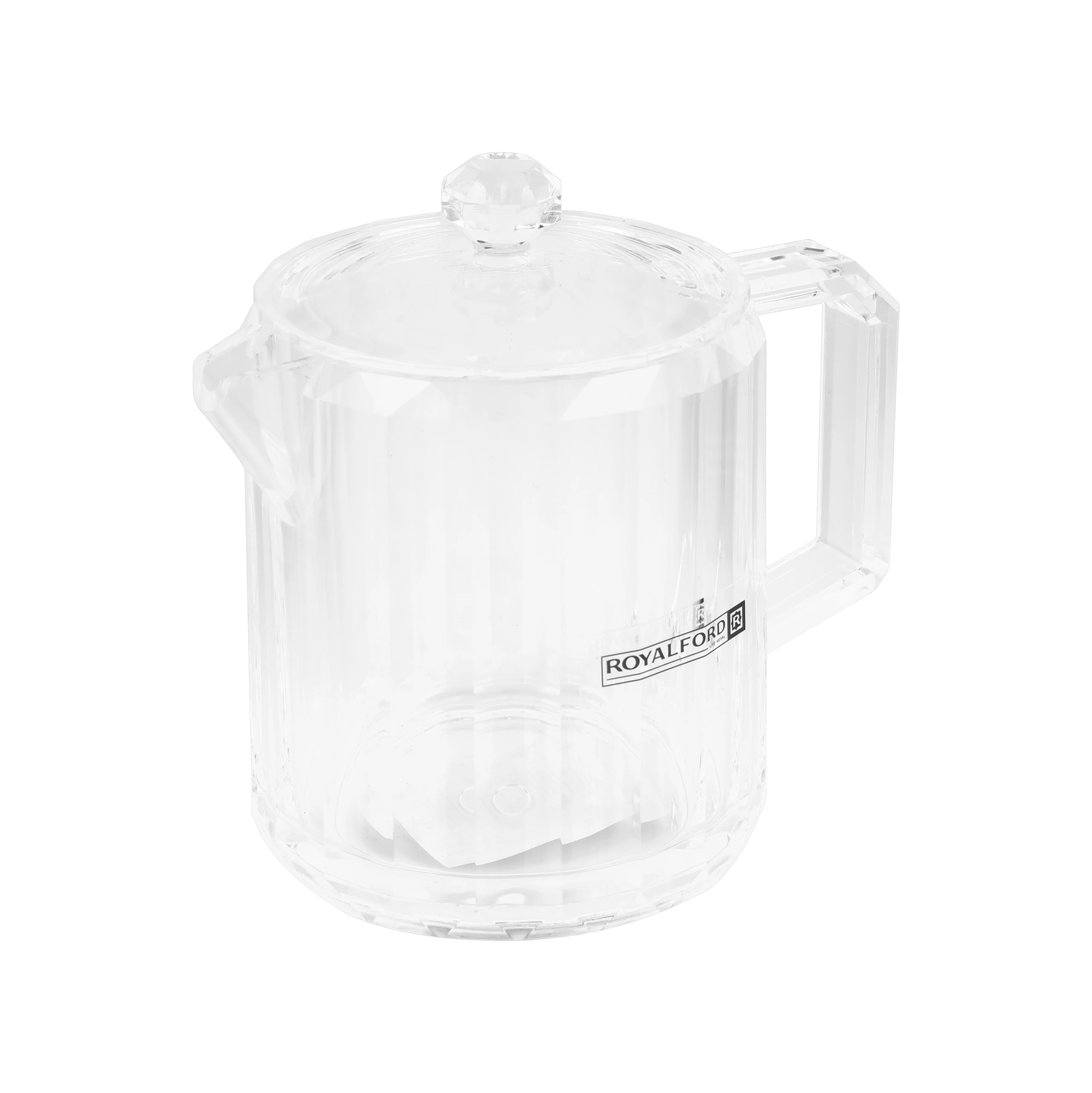 Royalford RF12763 200ML acrylic creamer pot with lid| clear, durable with odor-free| lead-free jug ideal for milk, cream, sauces, coffee and tea serving at home| - Image 2