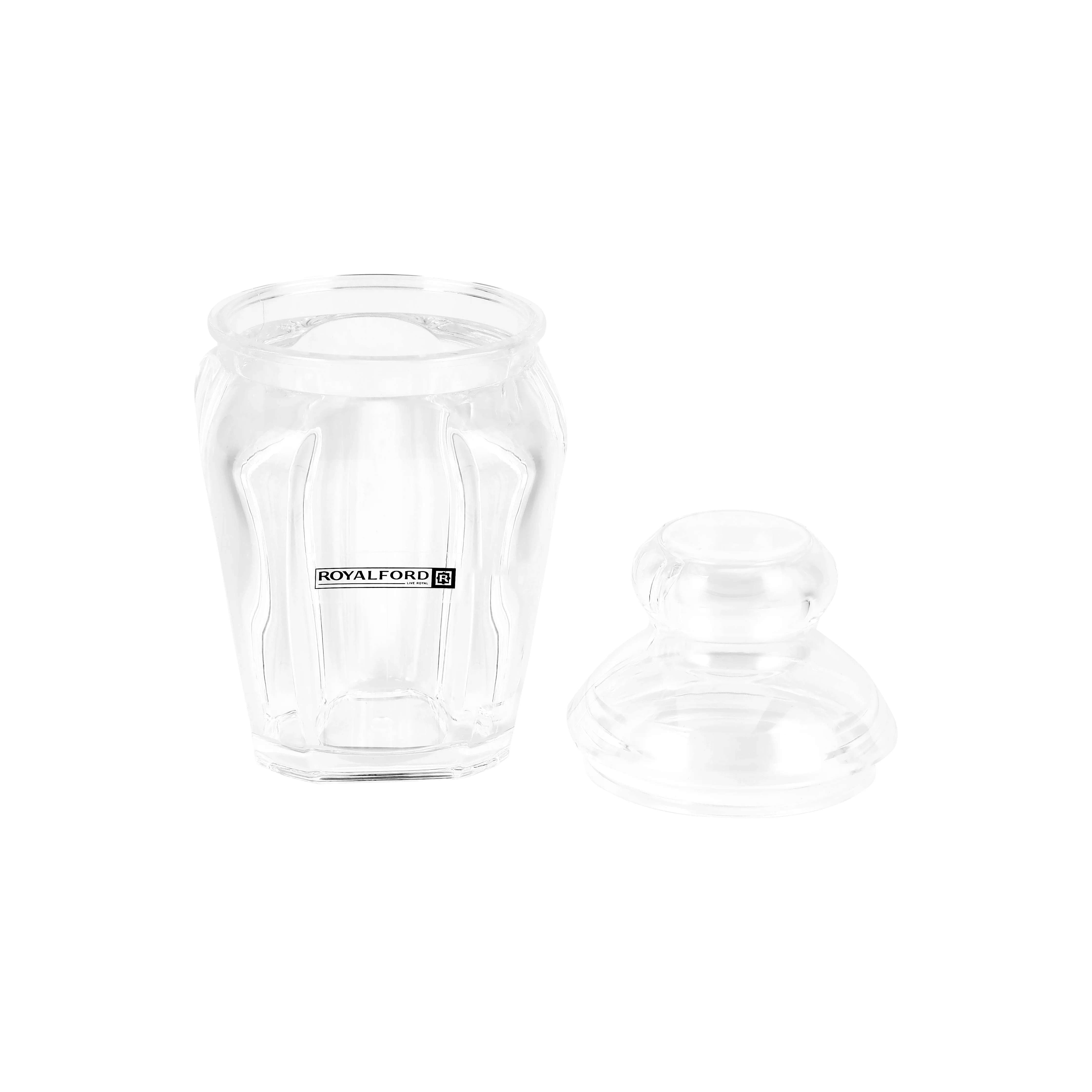 Royalford RF12766 Multipurpose Acrylic Jar 200ml| Clear Storage Container and Odor Free, Lead Free| Freezer Safe with Lid Durable Transparent Kitchen Organizer Jar| - Image 4