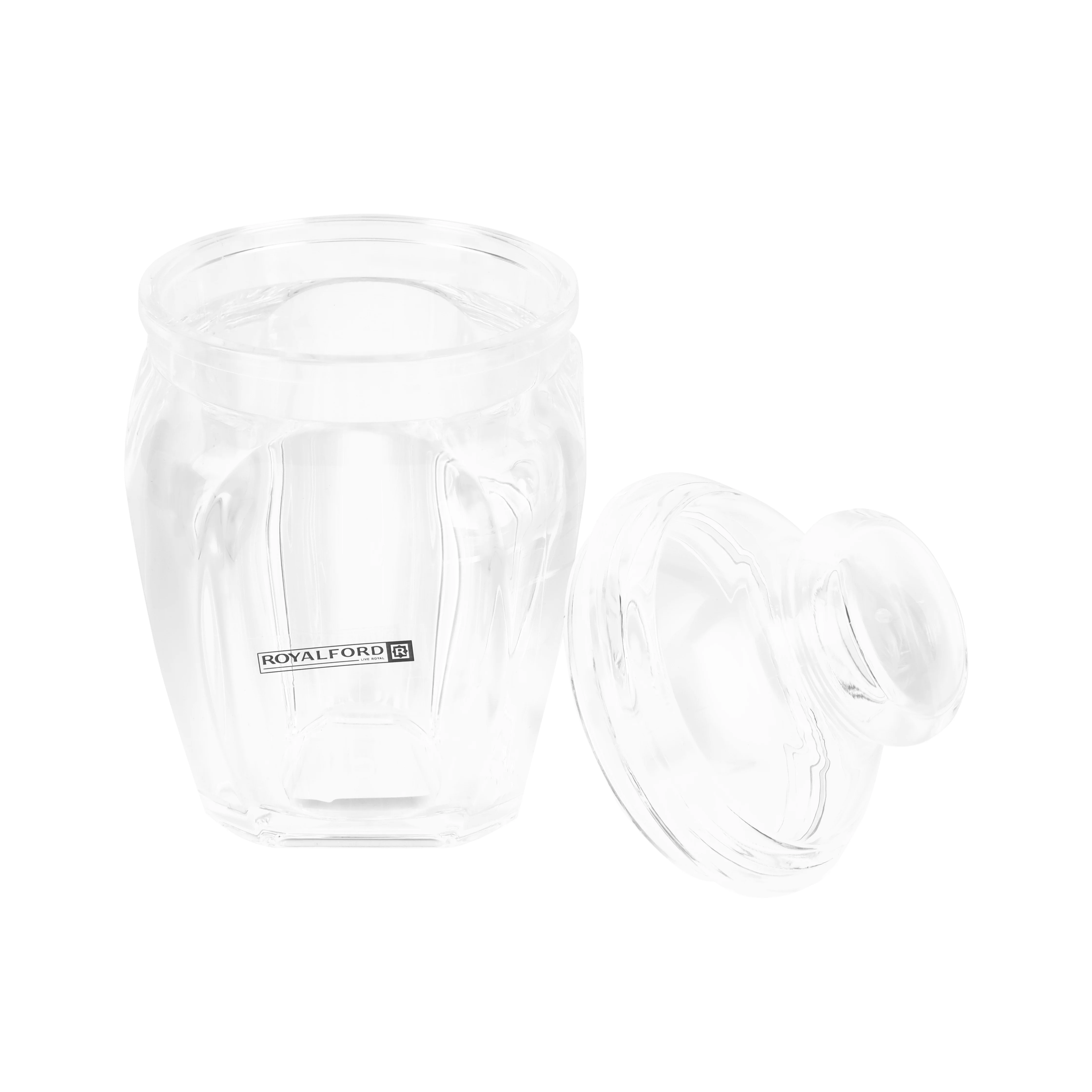 Royalford RF12767 Multipurpose Acrylic Storage Jar 350ML with Lid | Clear Durable Food Storage Container for Spices, Dry Fruits, Snacks, Tea & Coffee Kitchen Organizer - Image 4