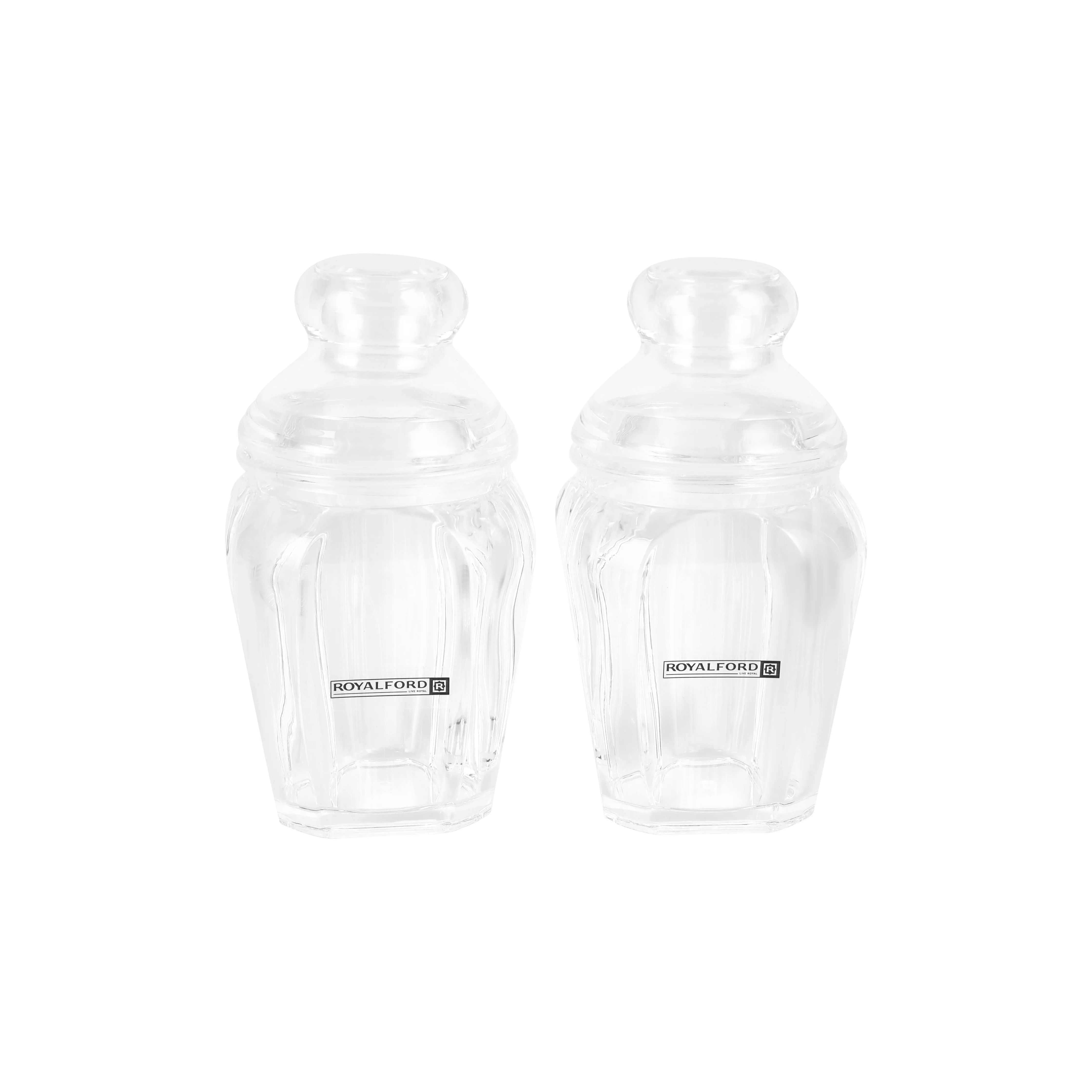 Royalford RF12768 Multipurpose Acrylic Jar Set with Stand | 5 Clear Odor Free Lead Free Storage Jars | 120ml & 200ml Sizes for Kitchen Spice & Dry Fruit Organization - Image 5
