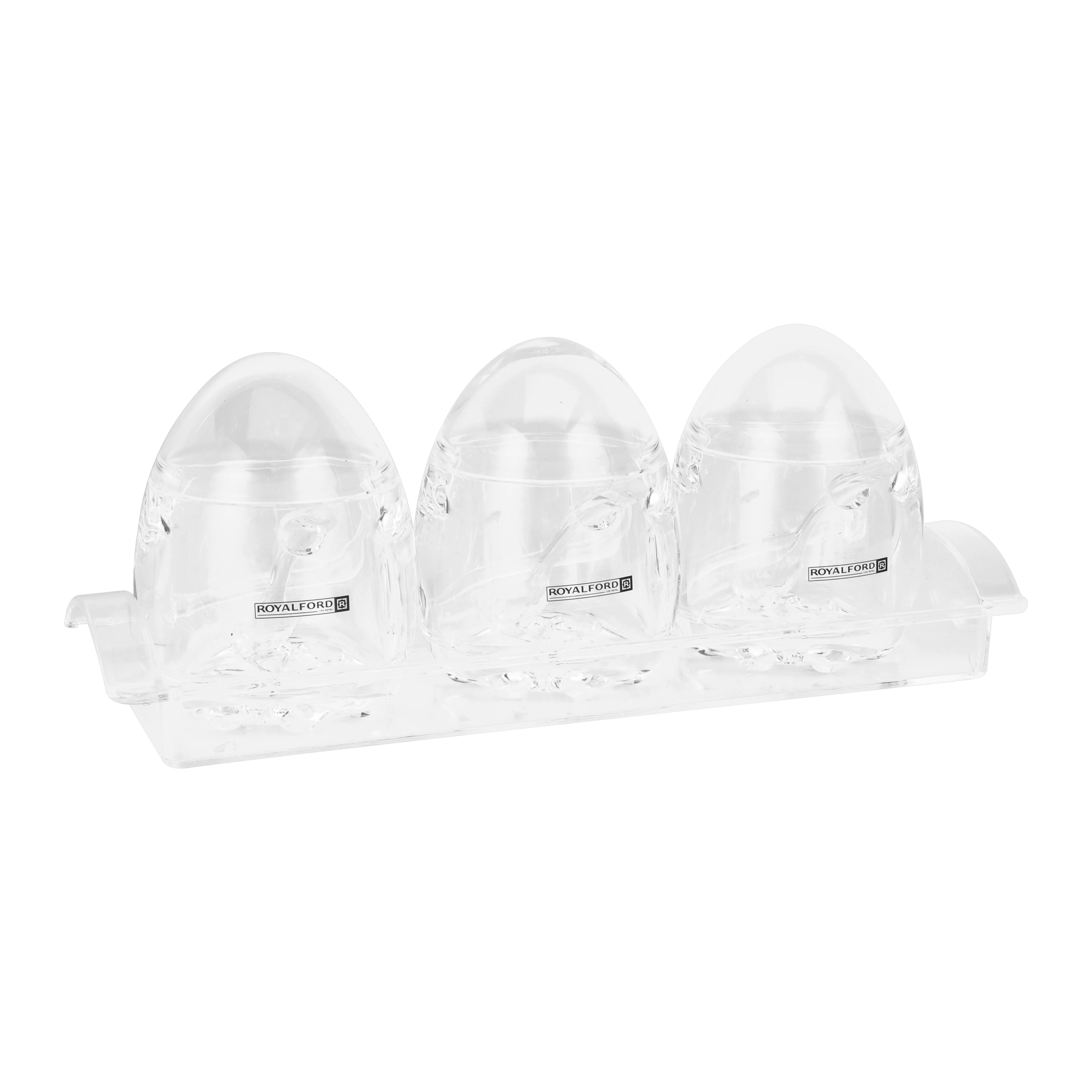 Royalford RF12769 Acrylic Seasoning Jar Set with Spoons & Tray | Odor & Lead Free | Top Rack Dishwasher Safe |  Clear Condiment Storage for Kitchen & Dining Table Use - Image 5