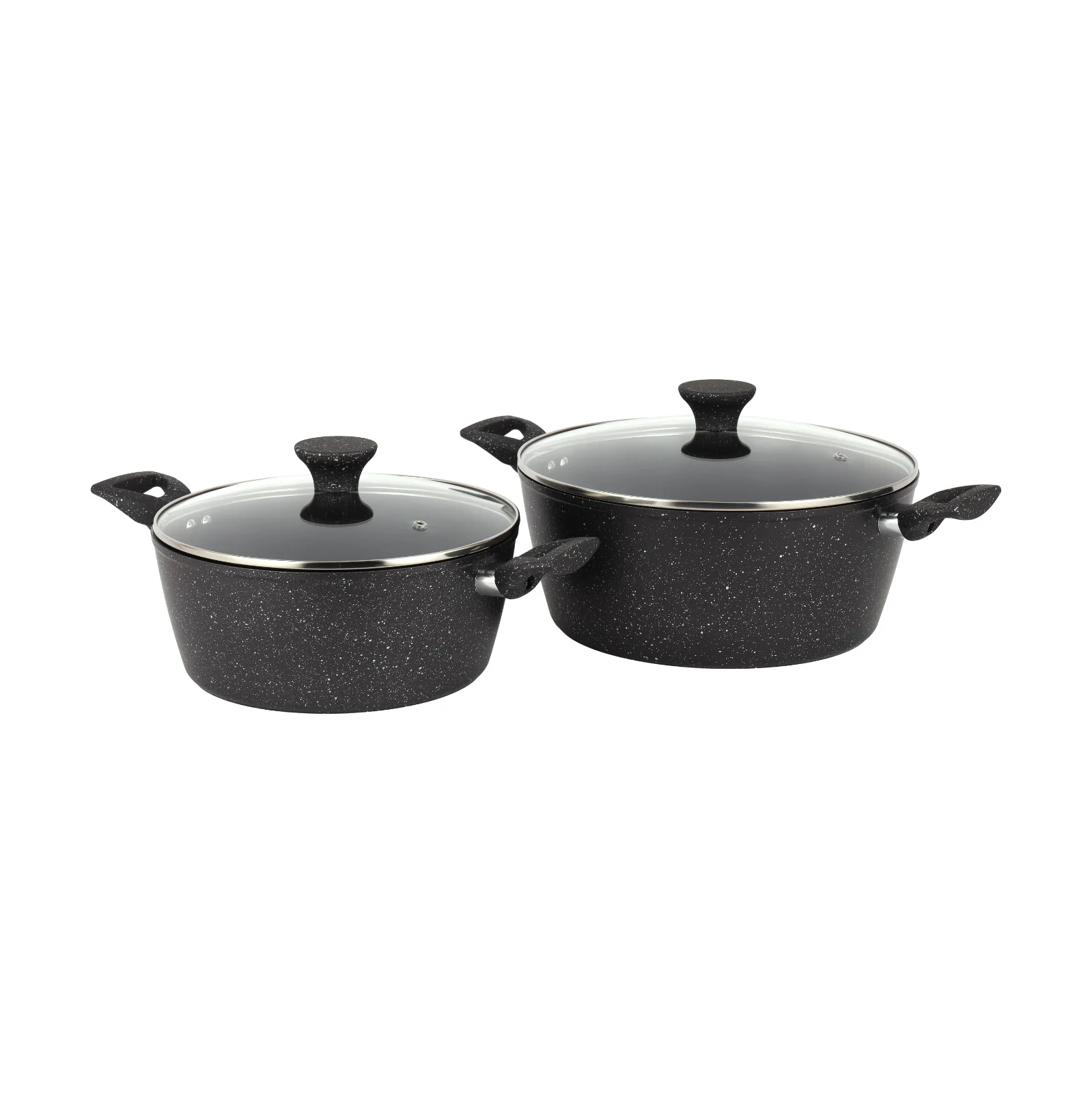 Royalford RF12771 PRIDO Forged Aluminium Cookware Set 8 PCS | Ceramic Coated Non Stick Interior| Durable 4mm Edge| Tempered Glass Lid Pots & Pans Set for Daily Cooking - Image 2