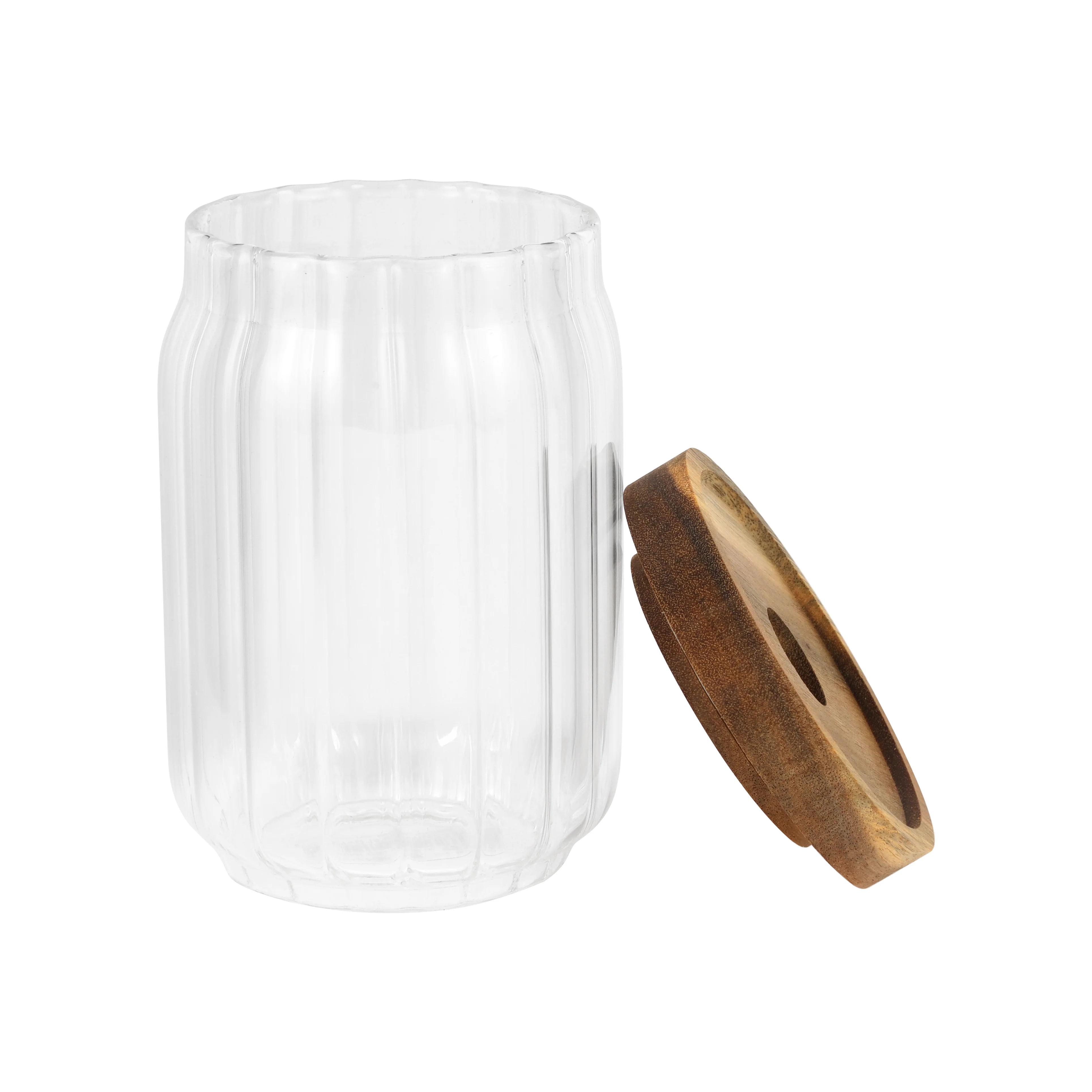 Royalford RF12772 Borosilicate Glass Jar with Wooden Lid| Airtight BPA Free, Food Storage & Container| Transparent Kitchen Organizer Jar with Silicone Seal for Storage| - Image 4
