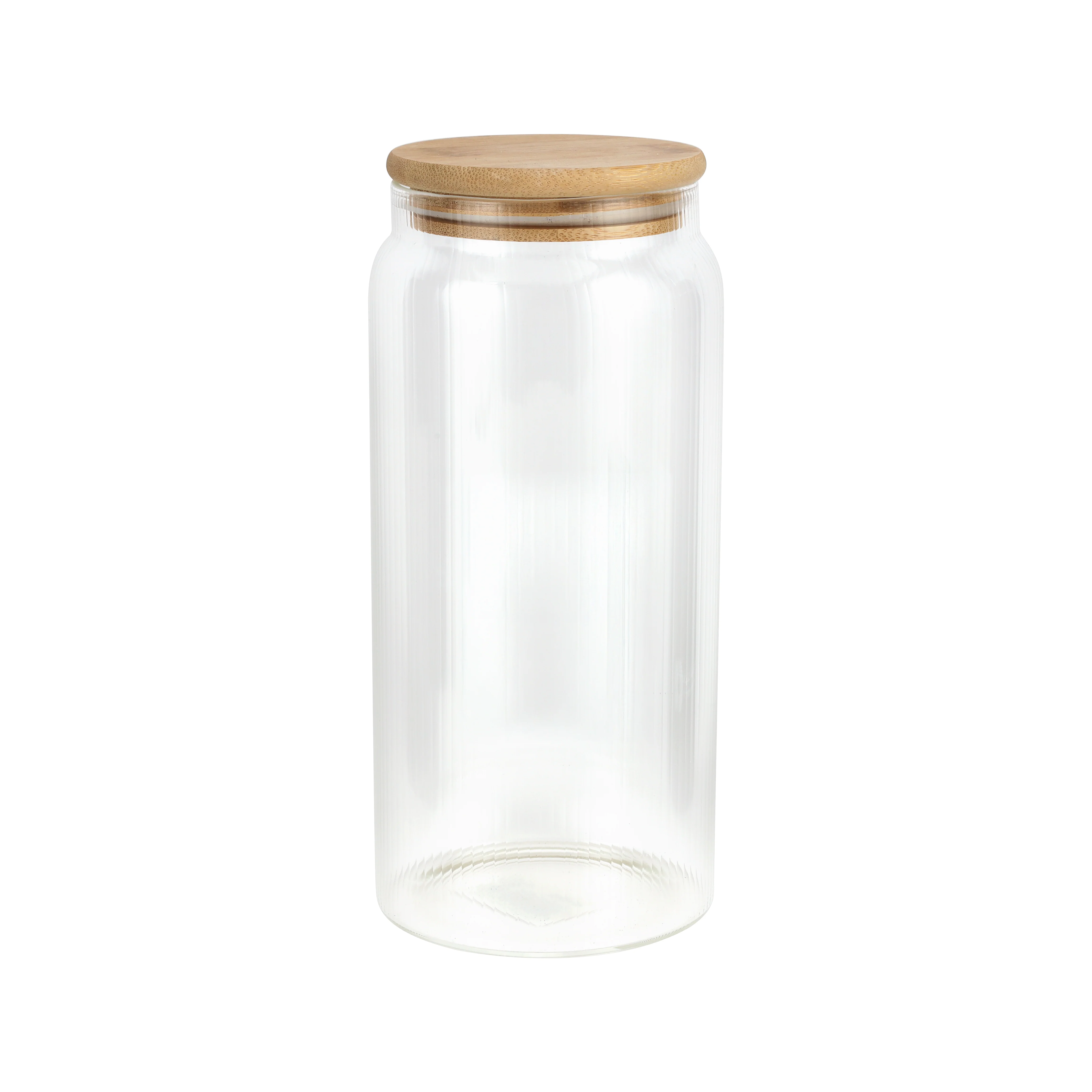 Royalford RF12774 Borosilicate Glass Storage Jar | Airtight Bamboo Lid and Silicone Seal| BPA Free Odor Free Kitchen Container for Pasta, Coffee, Spices & Dry Foods