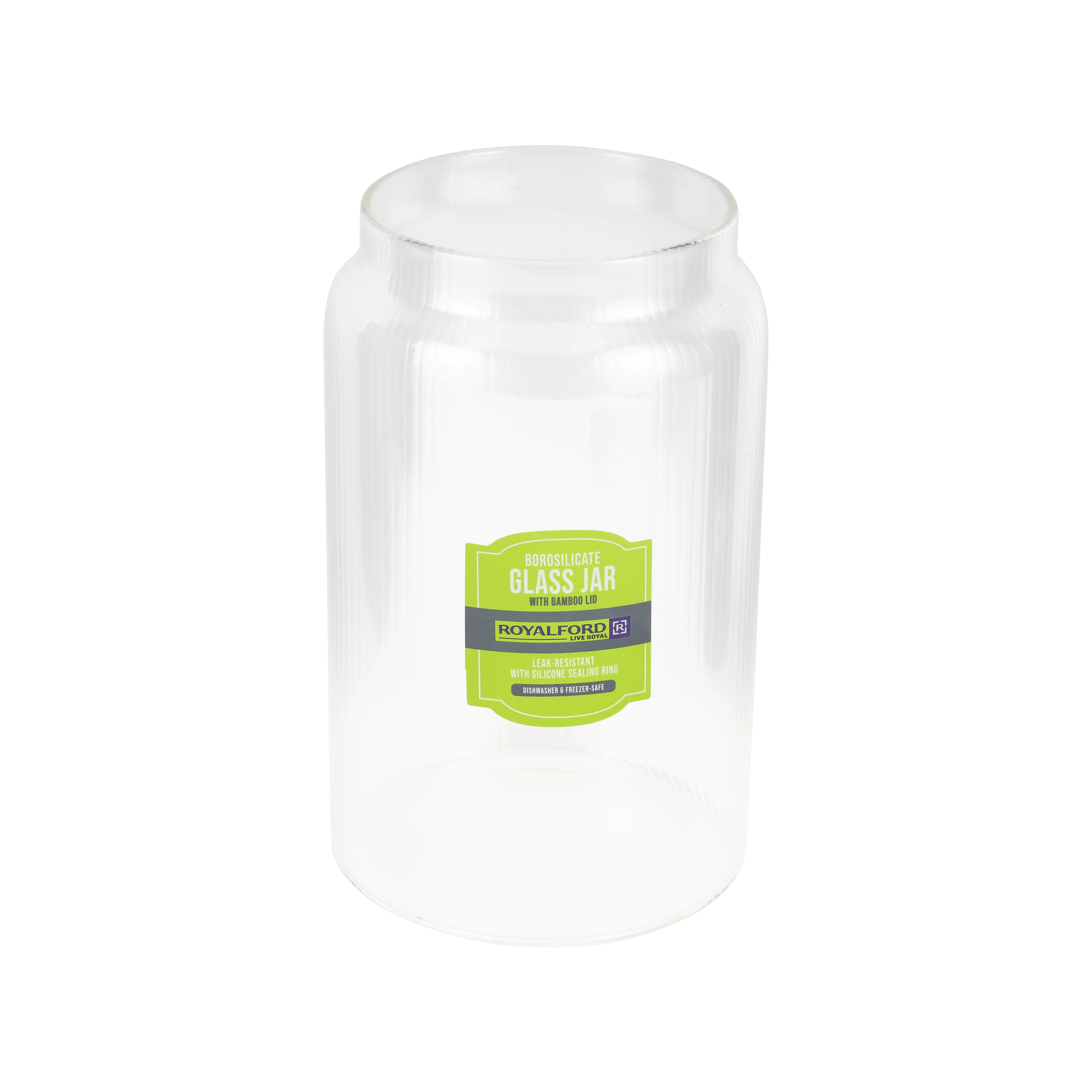 Royalford RF12775 Borosilicate Glass Jar| Bamboo Lid with Airtight BPA Free Transparent Food Storage Container|  Organizer for Spices Snacks Dry Foods and Pantry Storage| - Image 3