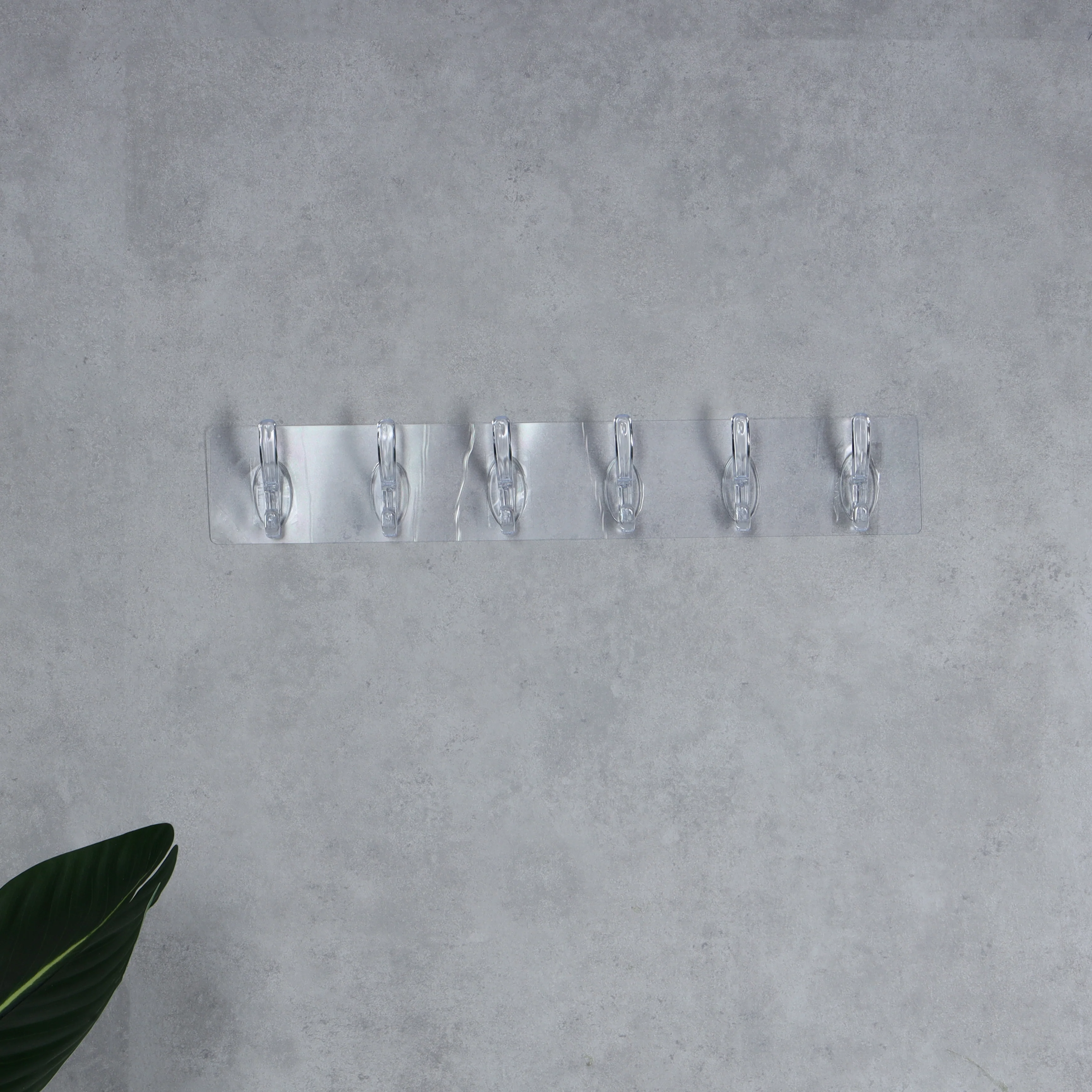 Royalford RF12777 6 Hooks Sticky Hooks | Heavy Duty Self Adhesive Wall Hooks  |  Strong Hold Up to 5kg  | Transparent Hooks for Kitchen, Bathroom and  Office Use - Image 2