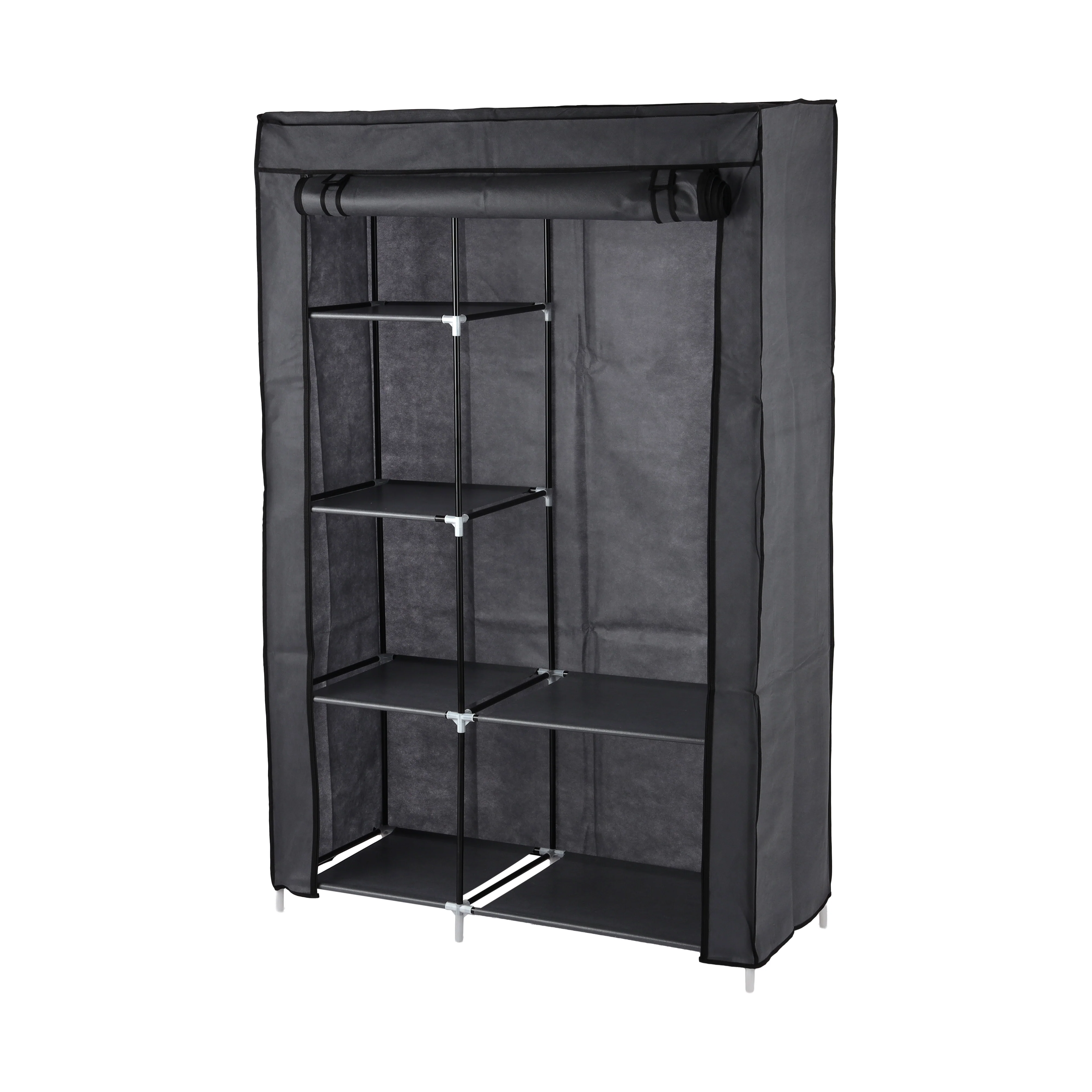 Royalford RF12780 Portable Wardrobe with 6 Shelves | Foldable Fabric Closet with Zipper Cover | Strong Metal Frame | Perfect for Organized Clothes Storage at Home - Image 3