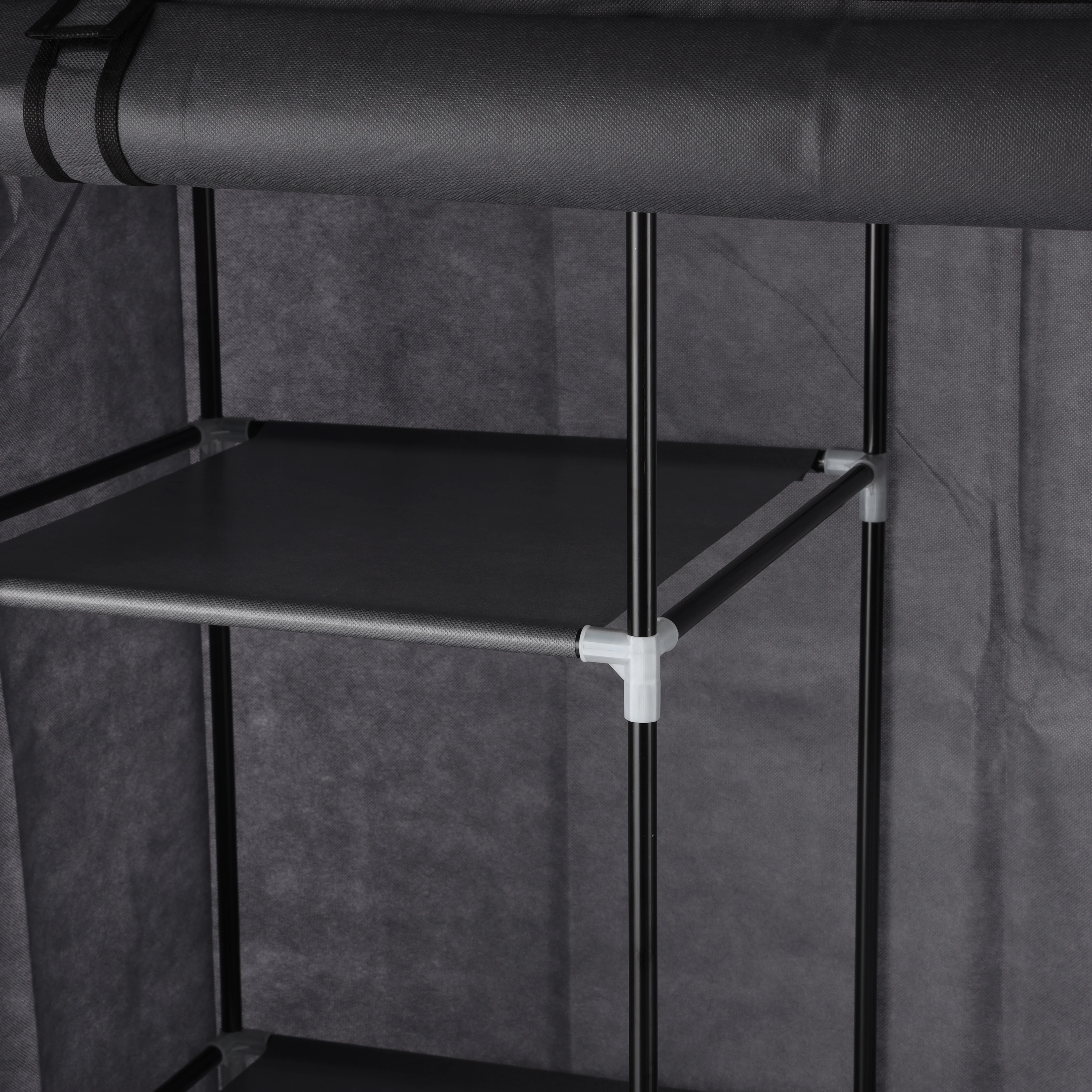 Royalford RF12780 Portable Wardrobe with 6 Shelves | Foldable Fabric Closet with Zipper Cover | Strong Metal Frame | Perfect for Organized Clothes Storage at Home - Image 5