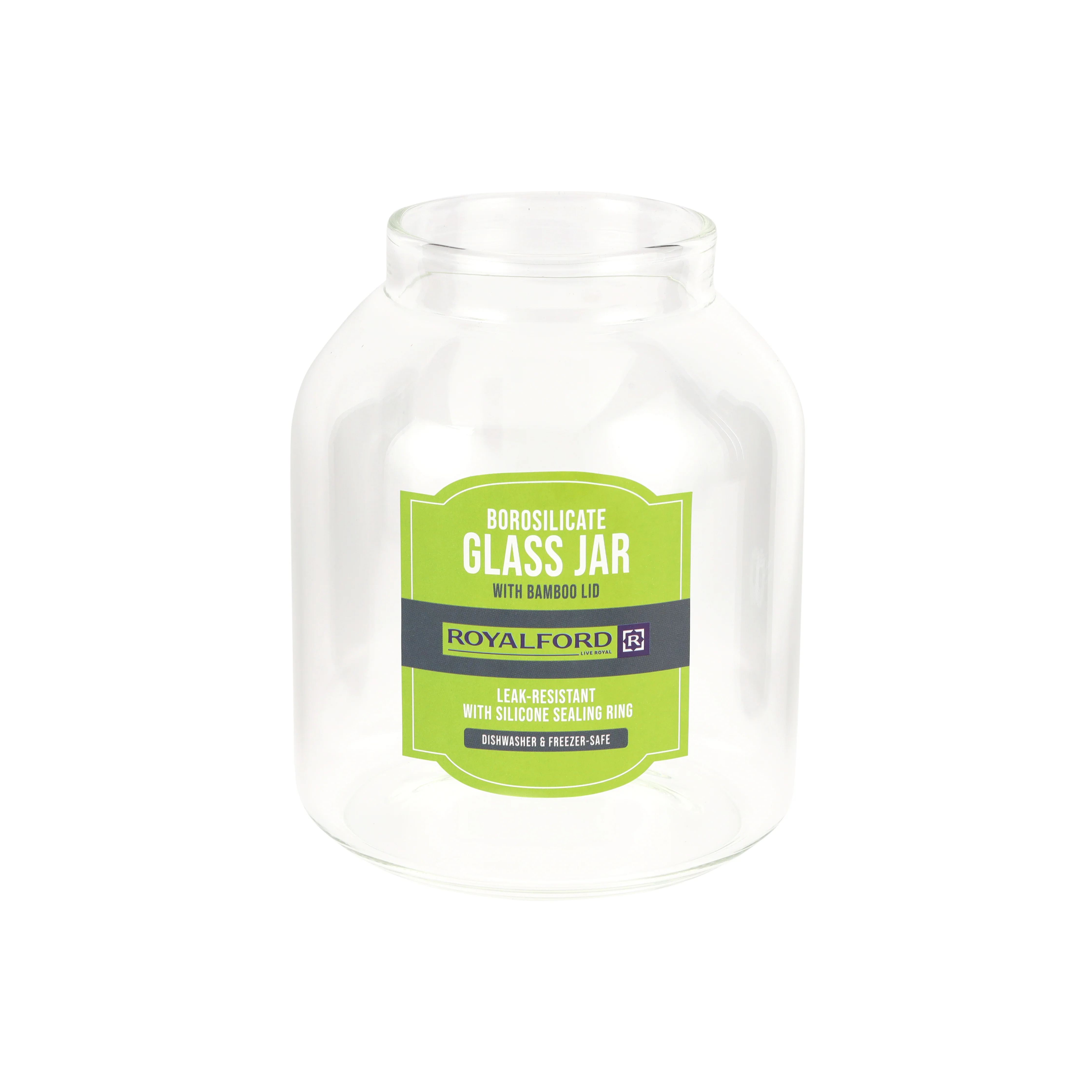 Royalford RF12793 Borosilicate Glass Storage Jar 1500ml | Airtight Bamboo Lid | BPA Free Transparent Kitchen Container for Coffee, Pasta, Snacks and Dry Food Storage - Image 3