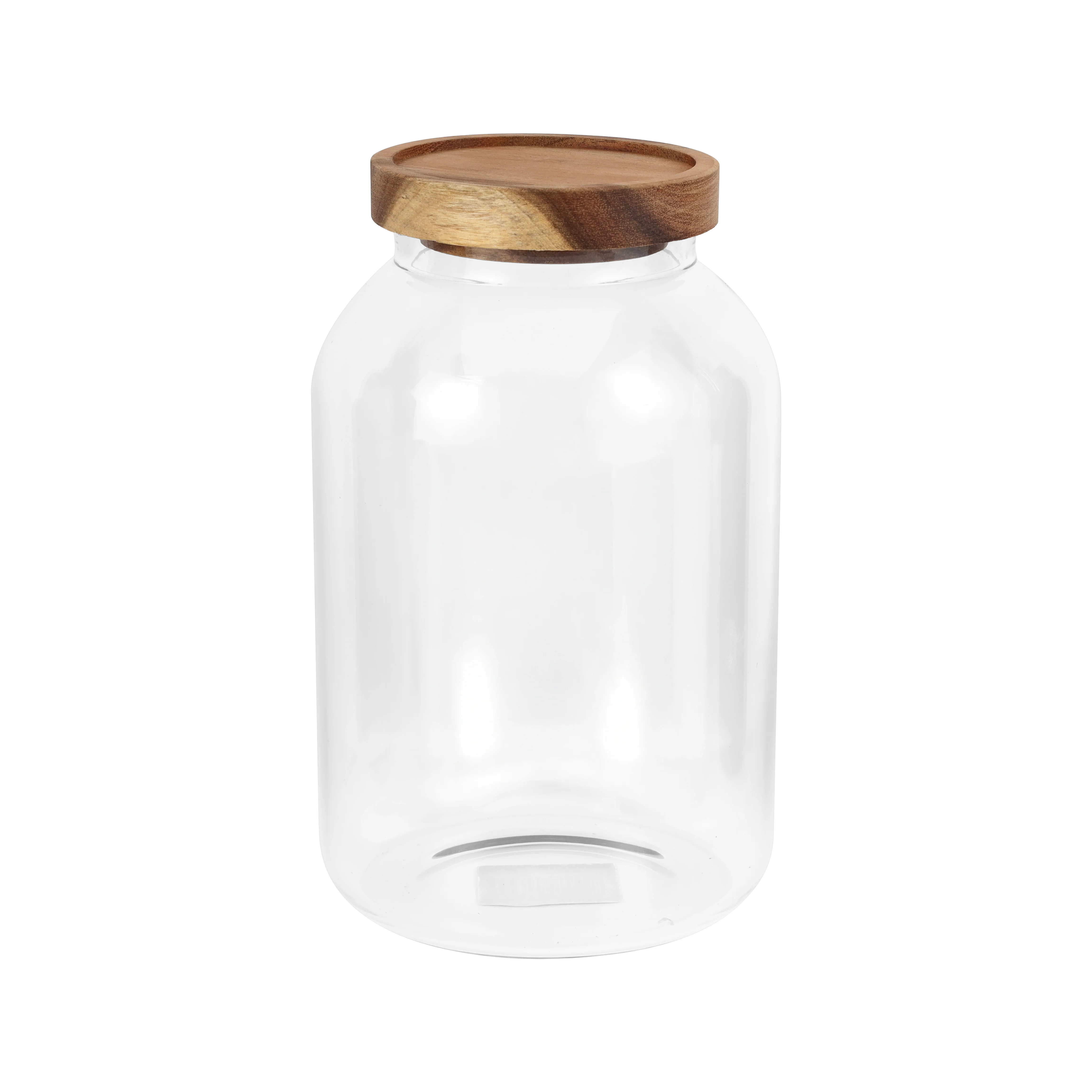 Royalford RF12794 Borosilicate Glass Storage Jar | Bamboo Lid Airtight Food Container | BPA Free Kitchen Jar for Dry Foods, Snacks & Pantry Storage Durable Clear Glass