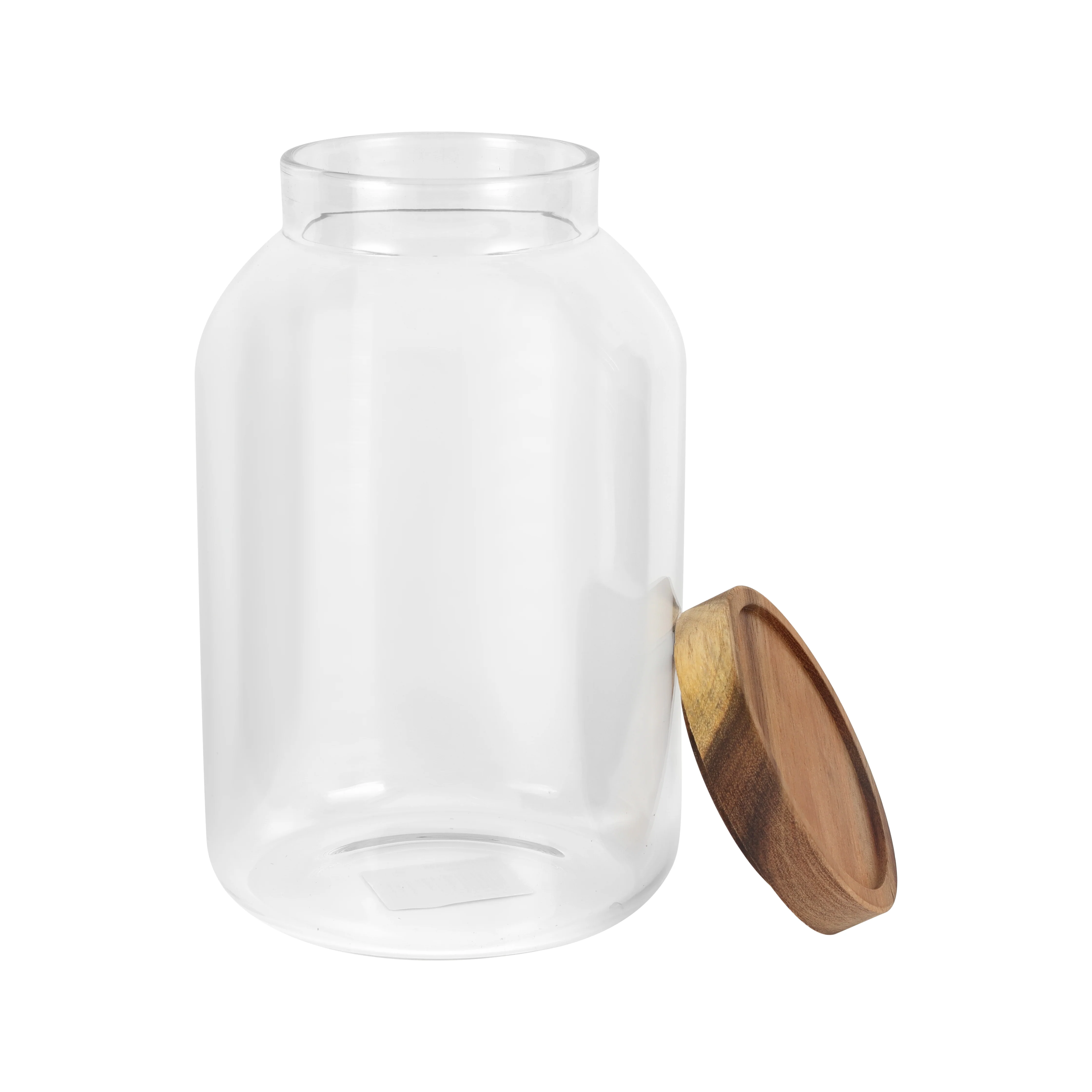 Royalford RF12794 Borosilicate Glass Storage Jar | Bamboo Lid Airtight Food Container | BPA Free Kitchen Jar for Dry Foods, Snacks & Pantry Storage Durable Clear Glass - Image 2