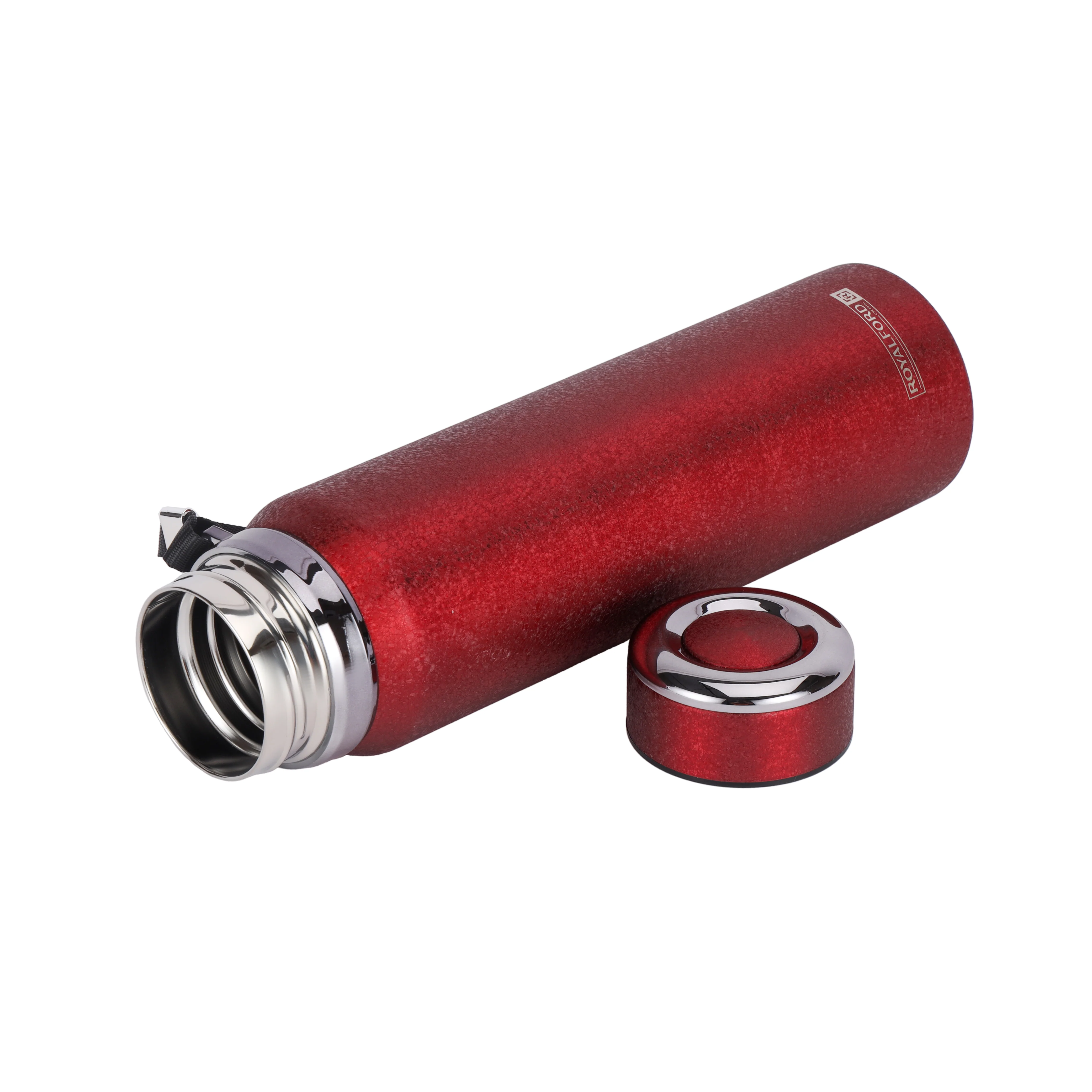 Royalford RF12806 1000ML Stainless Steel Vacuum Bottle |  Double Wall Insulation |  Leak Resistant Lid | Portable Wrist Strap |  Hot & Cold Insulated Travel Flask - Image 3
