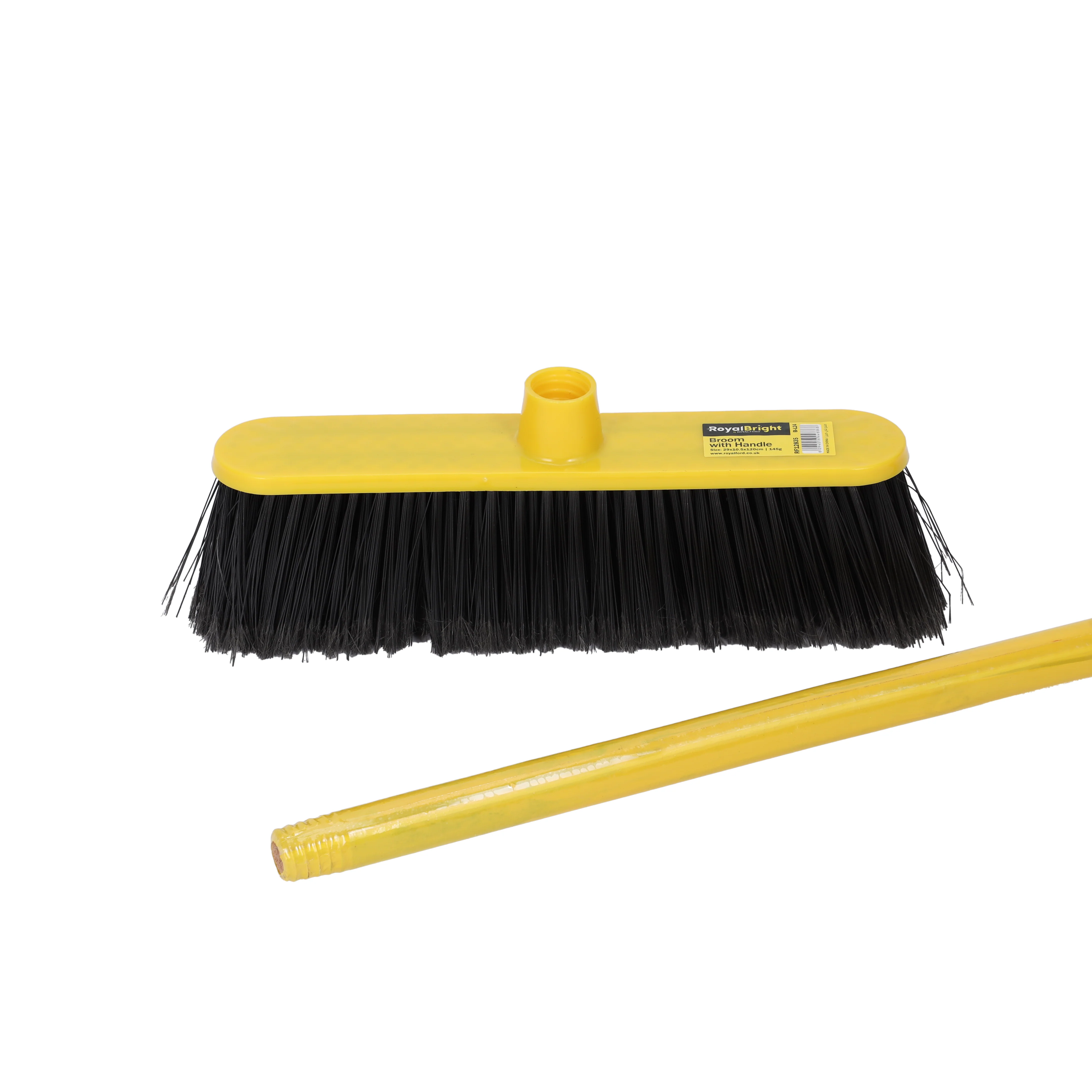 Royalford RF12835 Floor Broom| 29cm wide head, durable PP, PET & wooden handle| ergonomic grip, lightweight, ideal for floors, walls, ceilings & cobweb cleaning| - Image 4