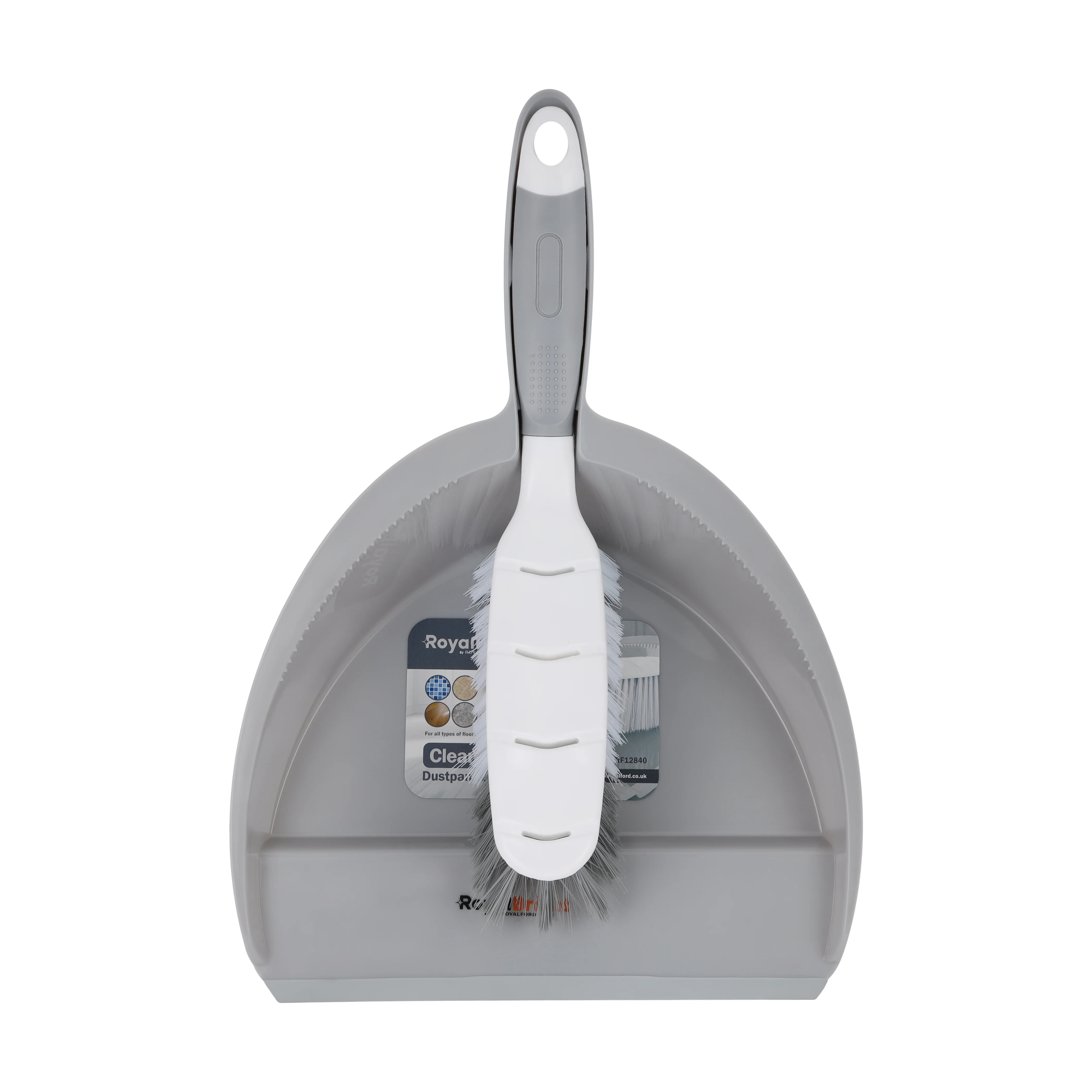 Royalford RF12840 CleanTech Dustpan and Brush Set | 23cm Durable Hand Broom | Plastic Dust Pan| Ergonomic Handle | Household Cleaning Tool for Kitchen, Office & Home - Image 2