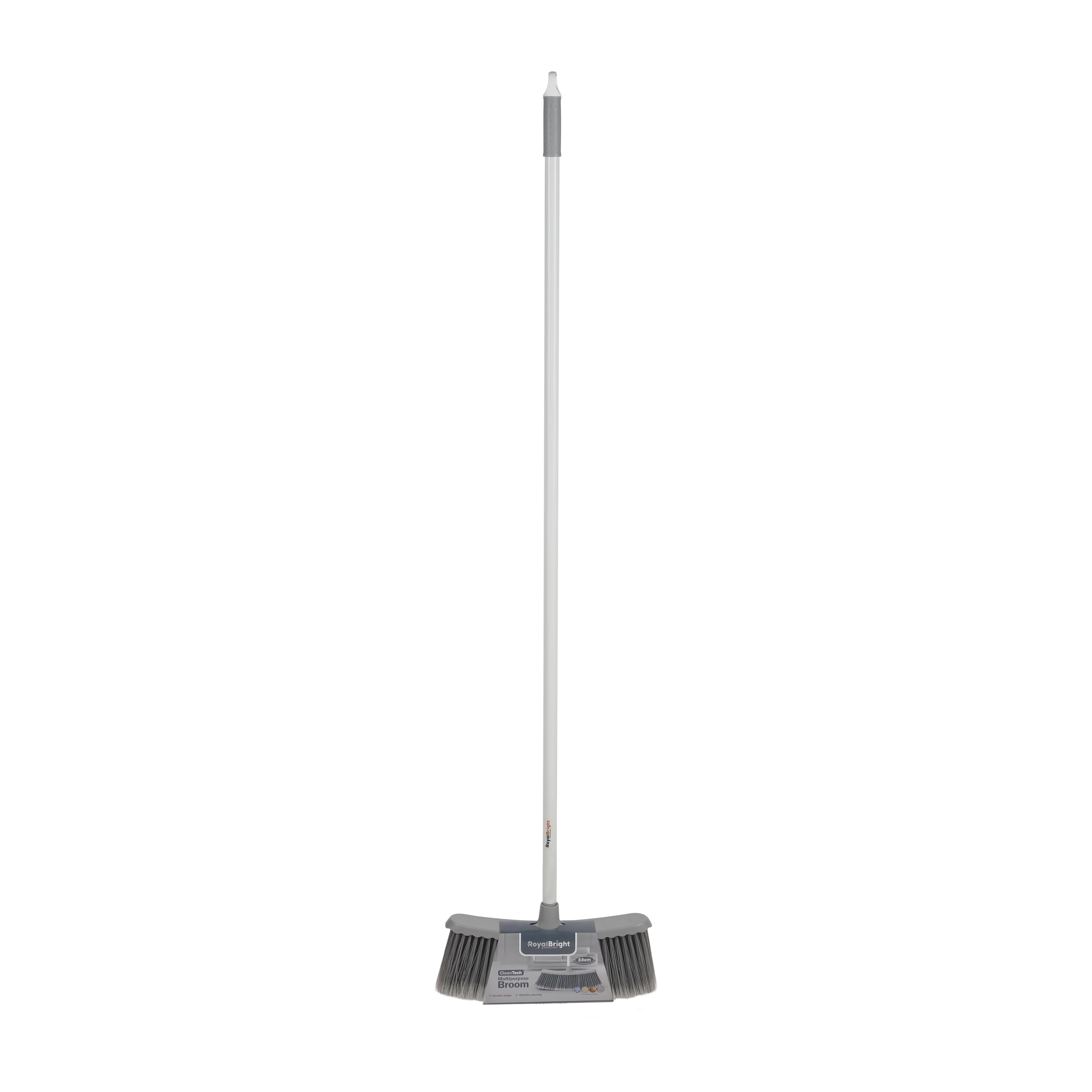Royalford RF12845 CleanTech Multipurpose Broom 33cm with 130cm Long Handle | Strong Bristles | Durable Floor Cleaning Broom for Tiles, Wood, Marble, Walls & Ceilings