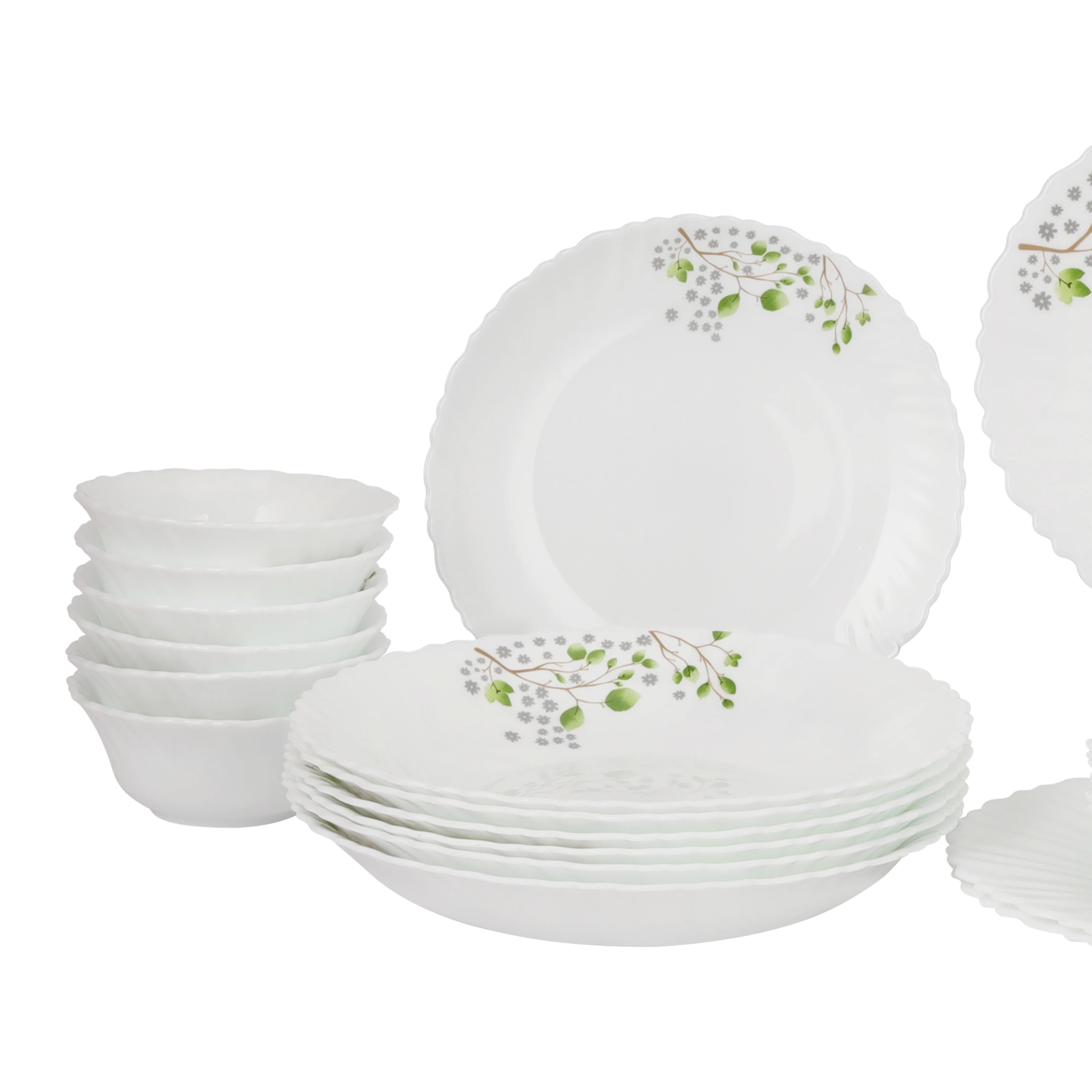Royalford RF12881 Opalware Dinner Set 42 Pieces | Premium Lightweight Microwave & Dishwasher Safe Dinnerware Plates, Bowls & Spoons for Elegant Everyday Dining at Home - Image 4