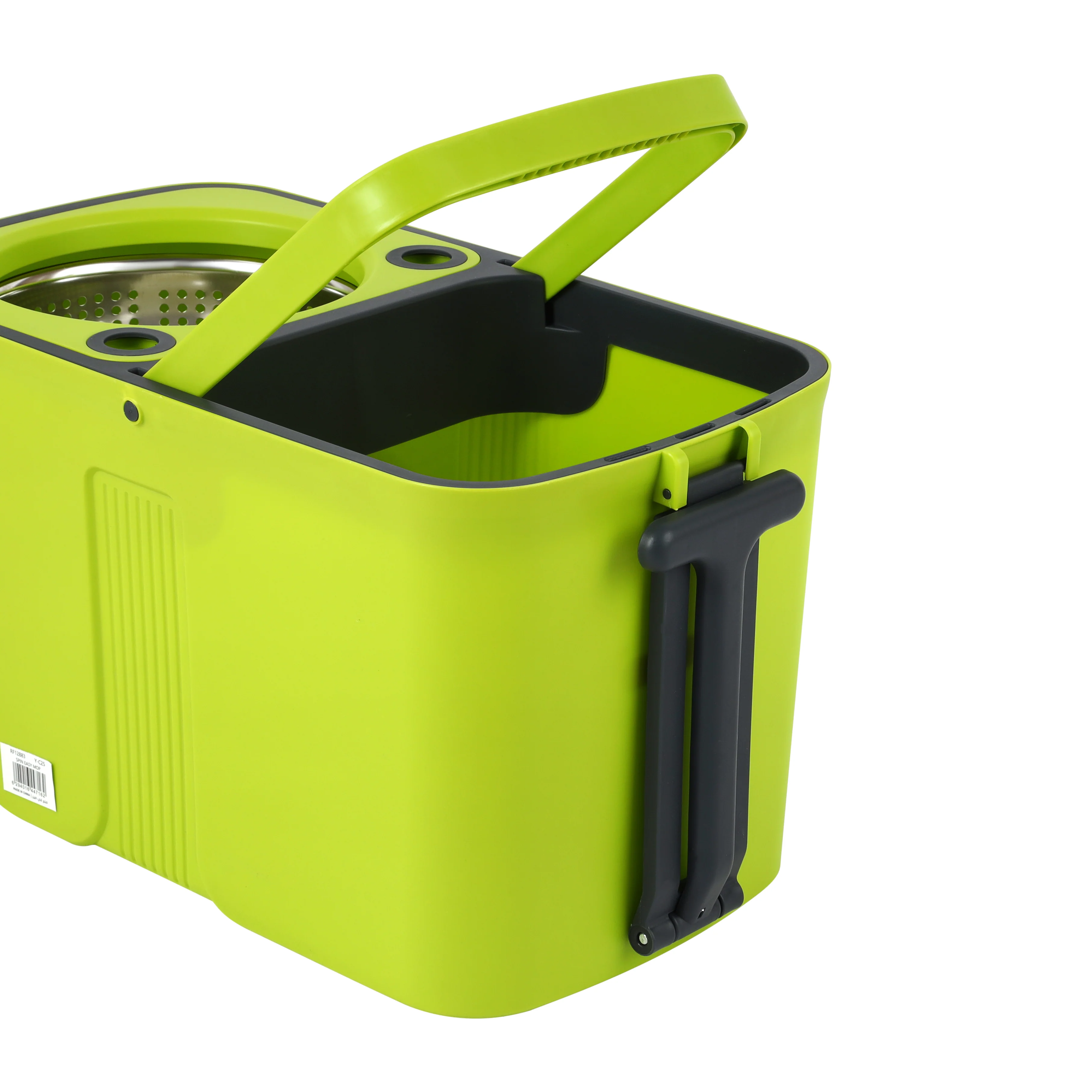 RoyalFord RF12883 CleanMax Spin Easy Mop with 26L bucket | 360° rotating microfiber mop, hands-free spin system, wheels, & durable stainless steel handle for cleaning. - Image 5