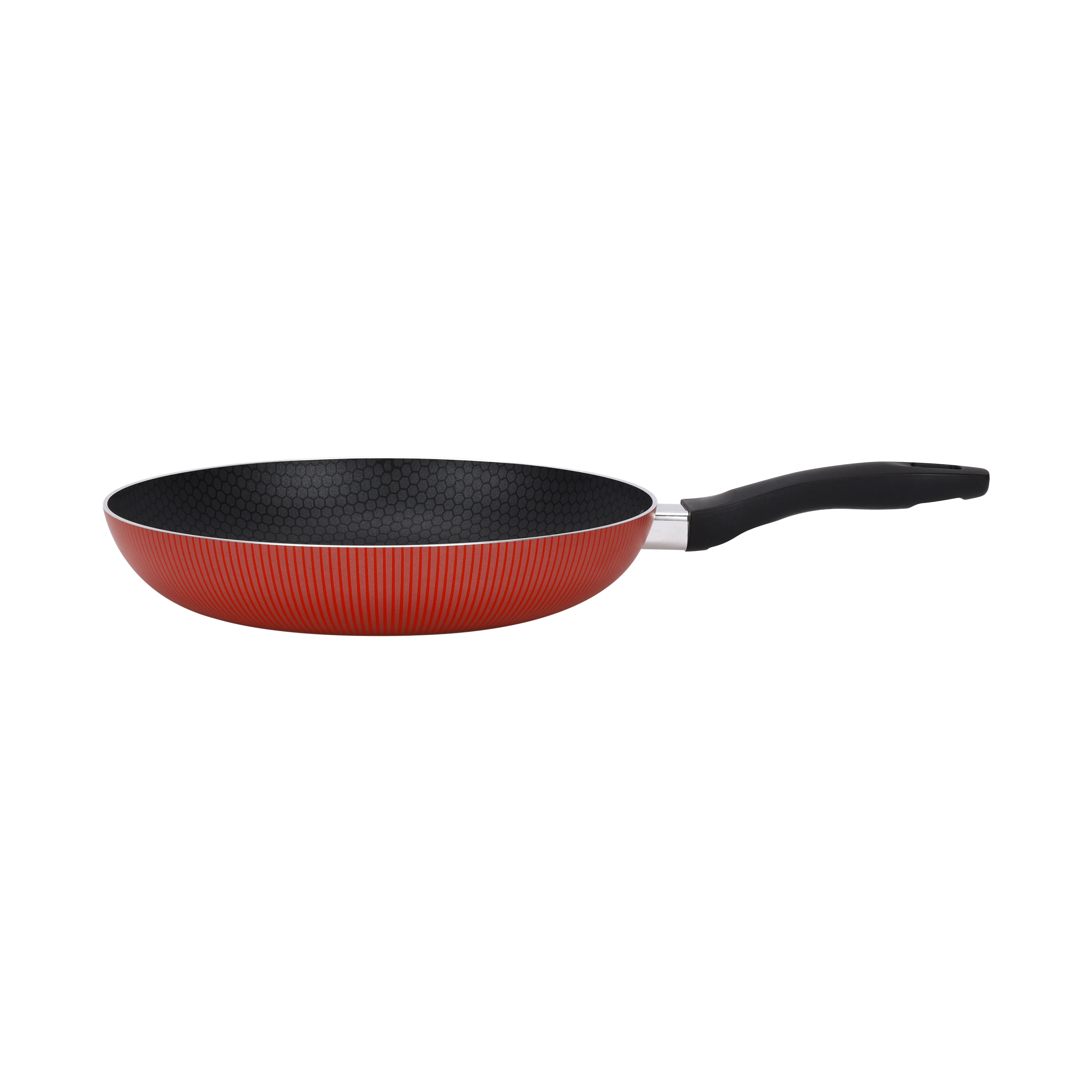 Royalford RF12885 Scarlet Honeycomb 26cm Frypan  | 3-Layer Durable Non-Stick Interior | 2.5mm Thick Body |  Heat-Resistant Bakelite Handle & Easy To Clean Design - Image 3