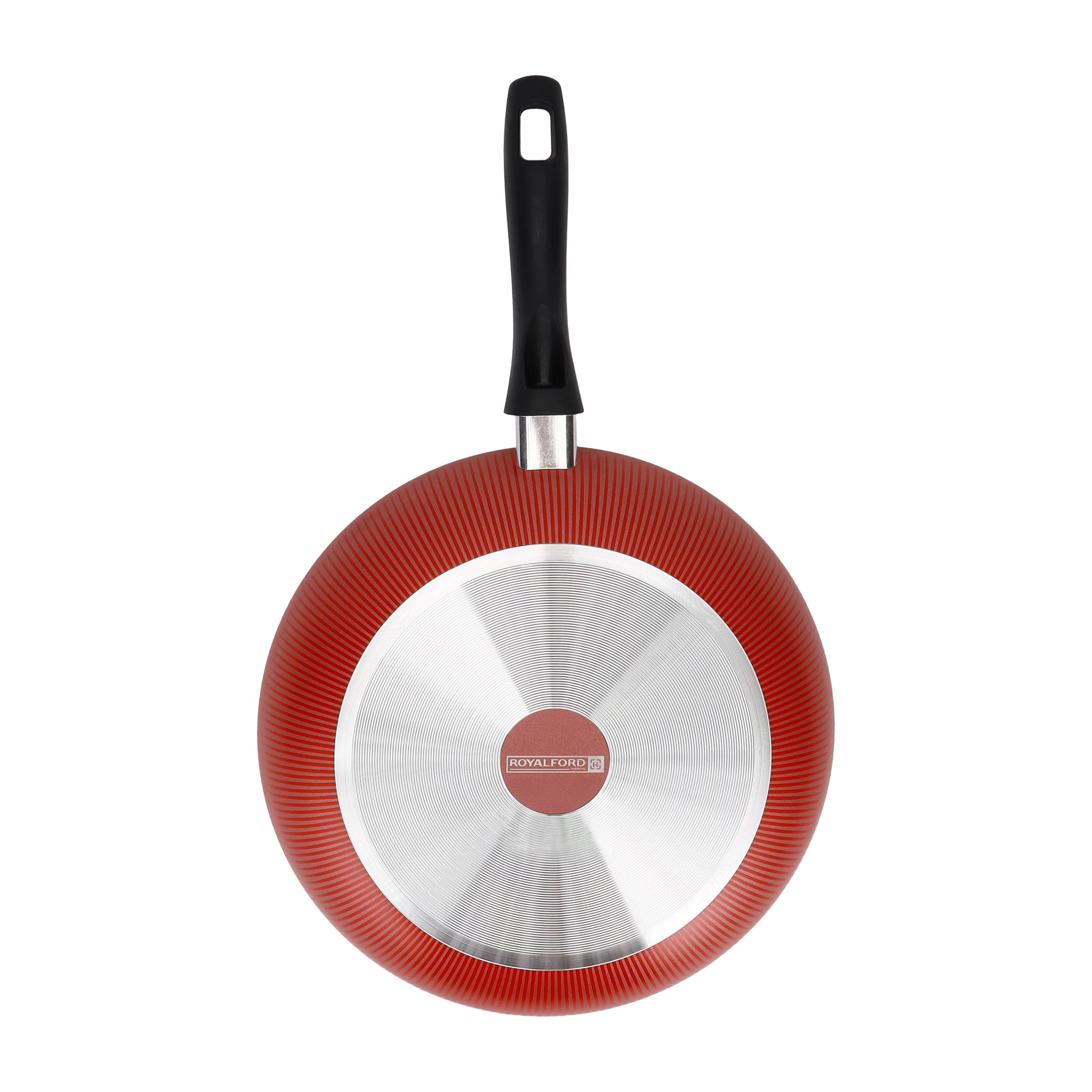 Royalford RF12885 Scarlet Honeycomb 26cm Frypan  | 3-Layer Durable Non-Stick Interior | 2.5mm Thick Body |  Heat-Resistant Bakelite Handle & Easy To Clean Design - Image 5