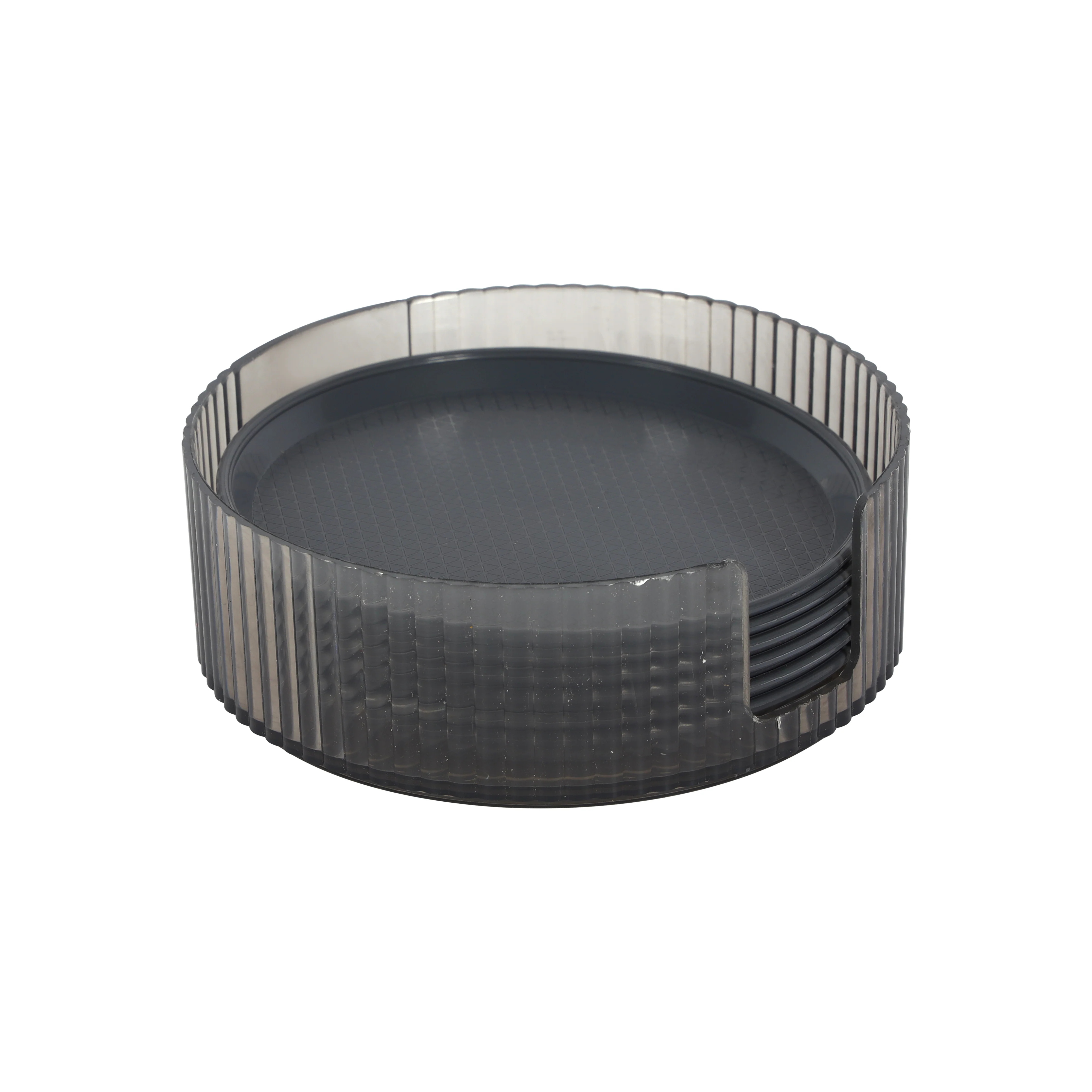 Royalford RF12899 Acrylic Tea Coasters Set of 6 with Holder | Durable Drink Coasters for Table Protection | Non Slip, Easy Clean Round Coaster Set for Home & Office - Image 5