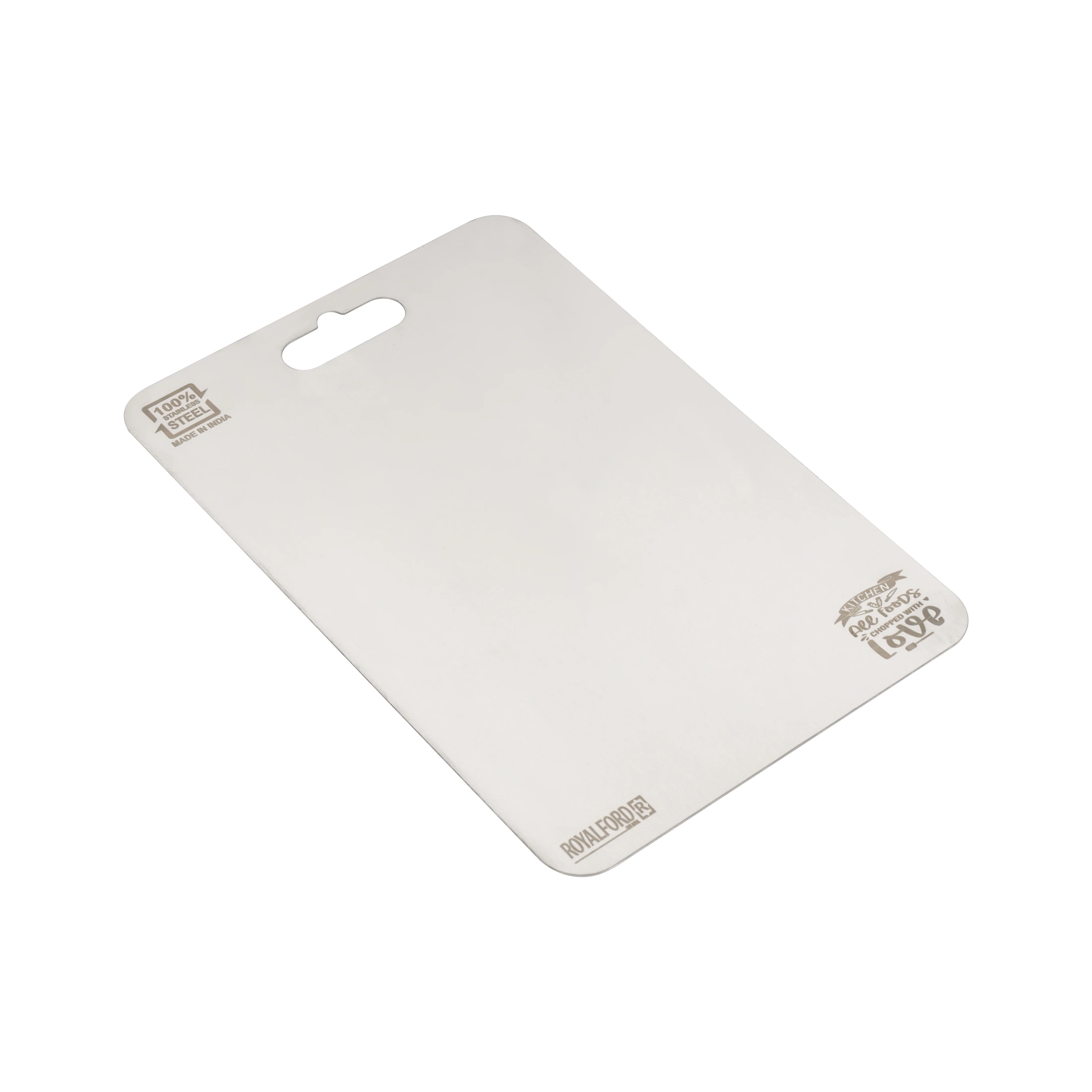 Royalford RF12900 Stainless Steel Chopping Board 31x21cm | Food-Grade BPA-Free Cutting Board | Durable, Scratch-Resistant, Hygienic & Easy to Clean Kitchen Prep Board - Image 3