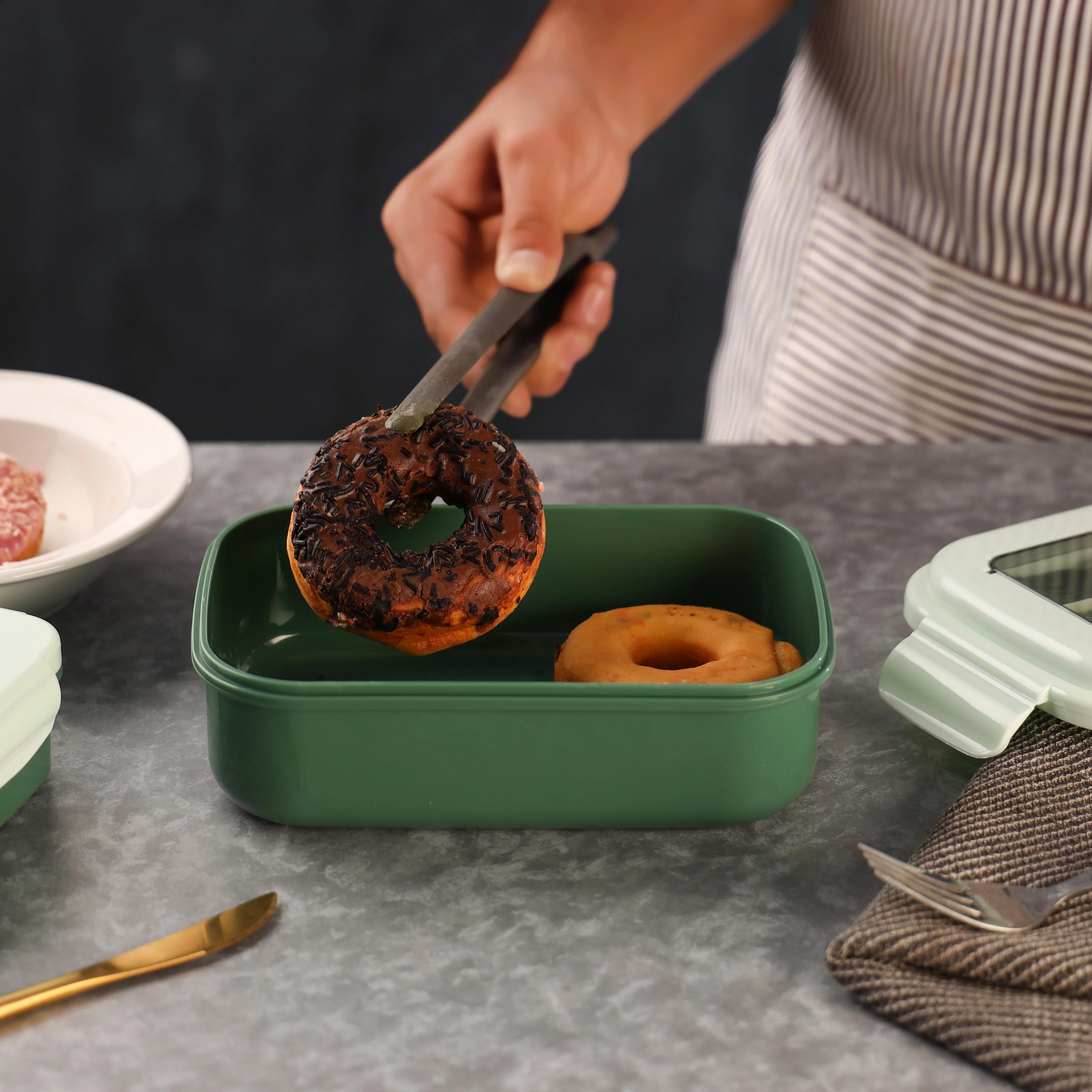 Royalford RF12905 Lunch Box with Spoon & Fork| Airtight, BPA Free, 700ml + 200ml Food & Container| Dual Compartment, Leak Resistant & Durable Compact Lunch Storage| - Image 2
