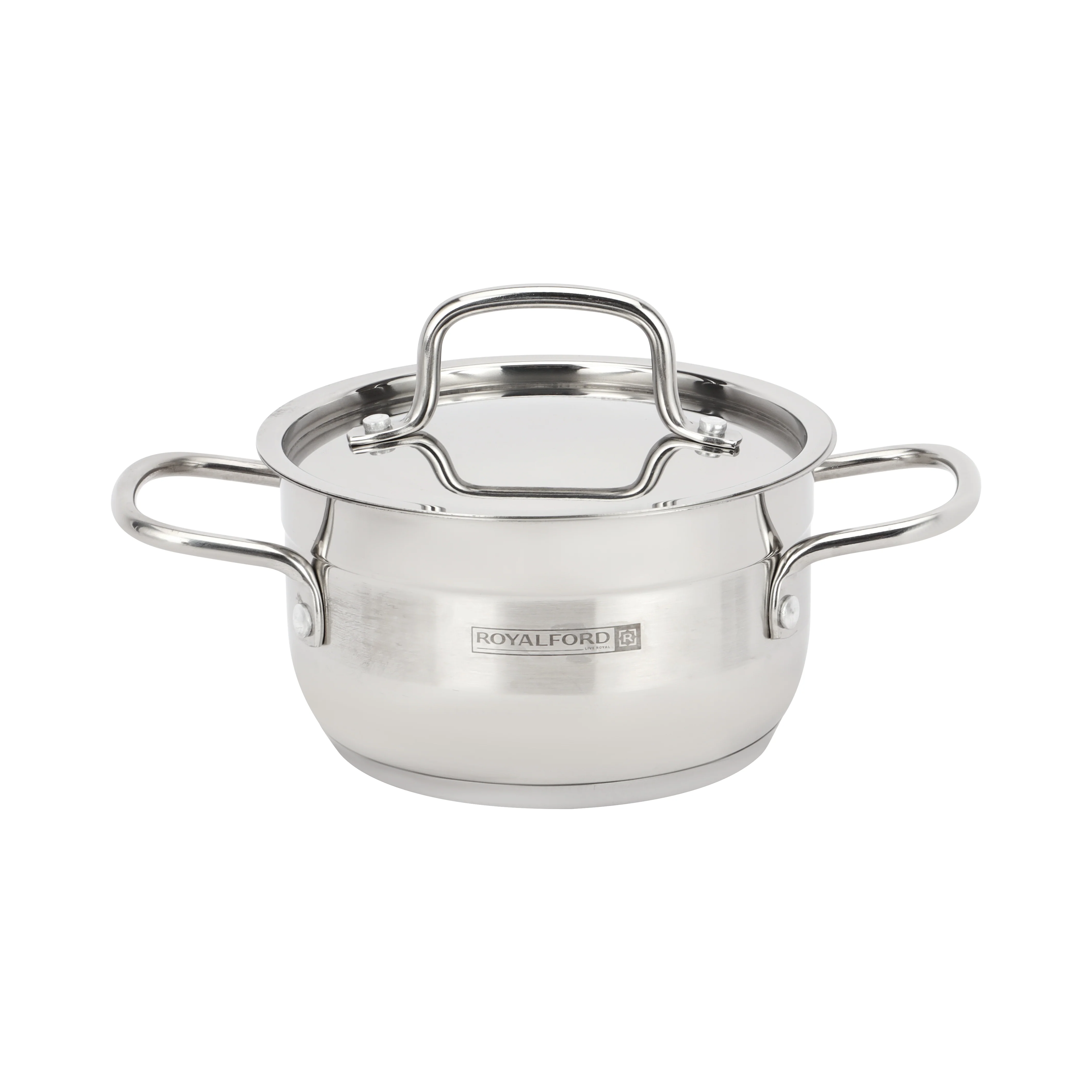 Royalford RF12925 Stainless Steel Cookware Set 9 PCS with Lids | Induction Compatible | Extra-Thick Multi-Layer Base Cooking Pots, Casseroles & Frypan For Daily Use - Image 3