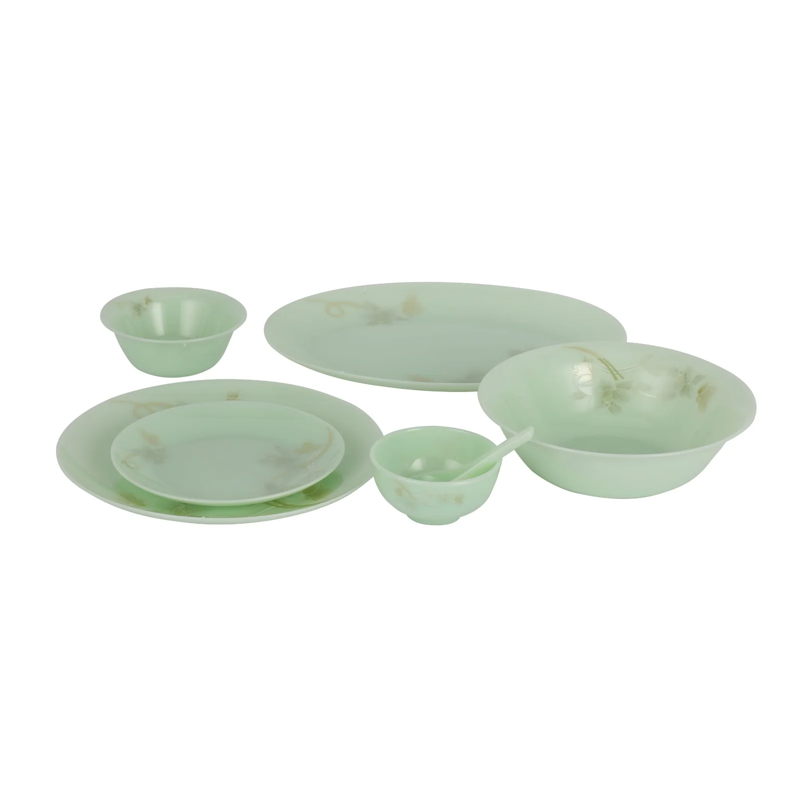Royalford RF12945 Crystaluxe Luxury Opal Dinner Set 33-Piece | Elegant Floral Design|  Lightweight Dinnerware for Everyday Family Meals and Special Occasion Dining - Image 2
