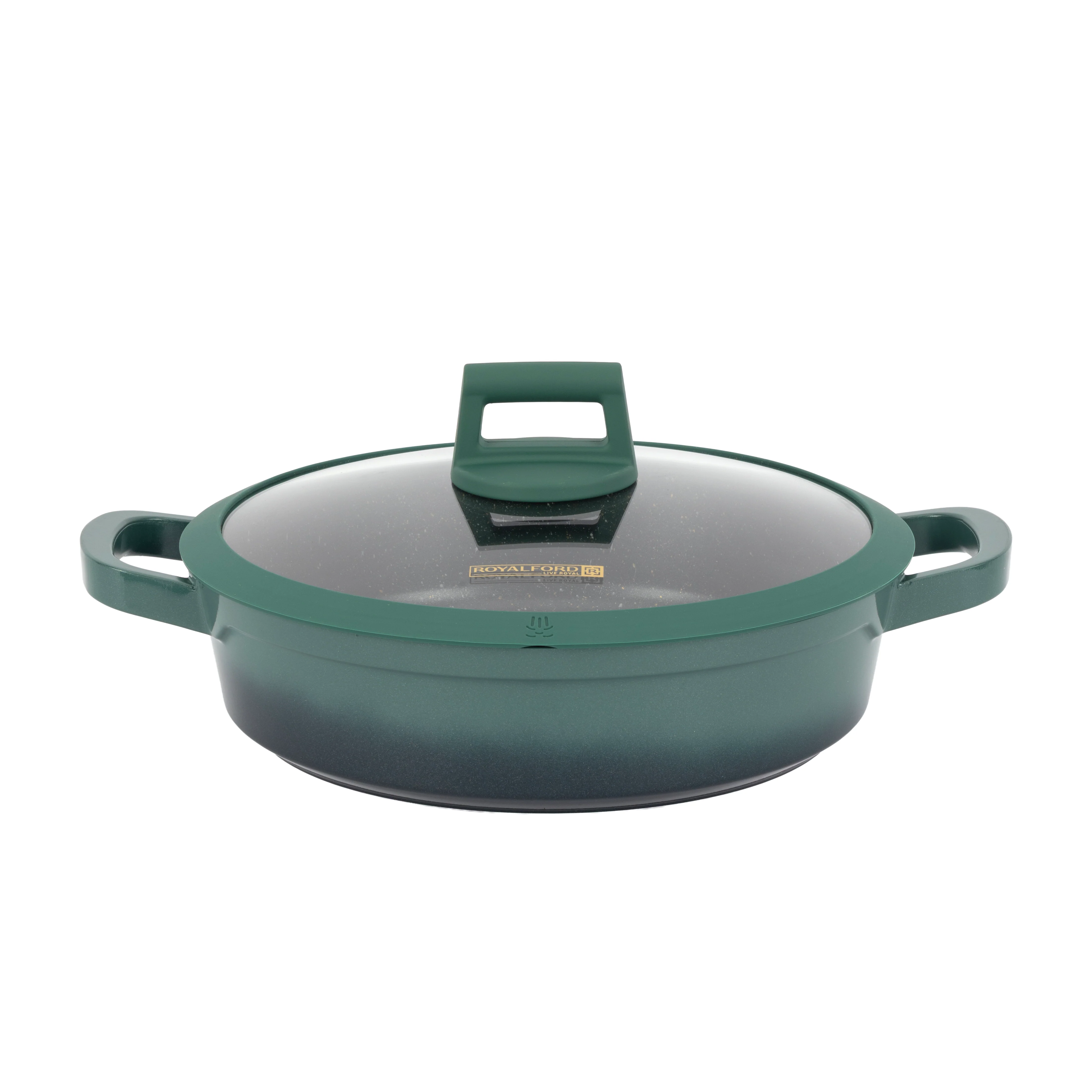 Royalford RF12950 12 Pcs Die-Cast Cookware Set | Premium Granite Coated Non-Stick Induction Ready Casseroles with Glass Lids, Silicone Pot Holders & 6 Layer Build - Image 2