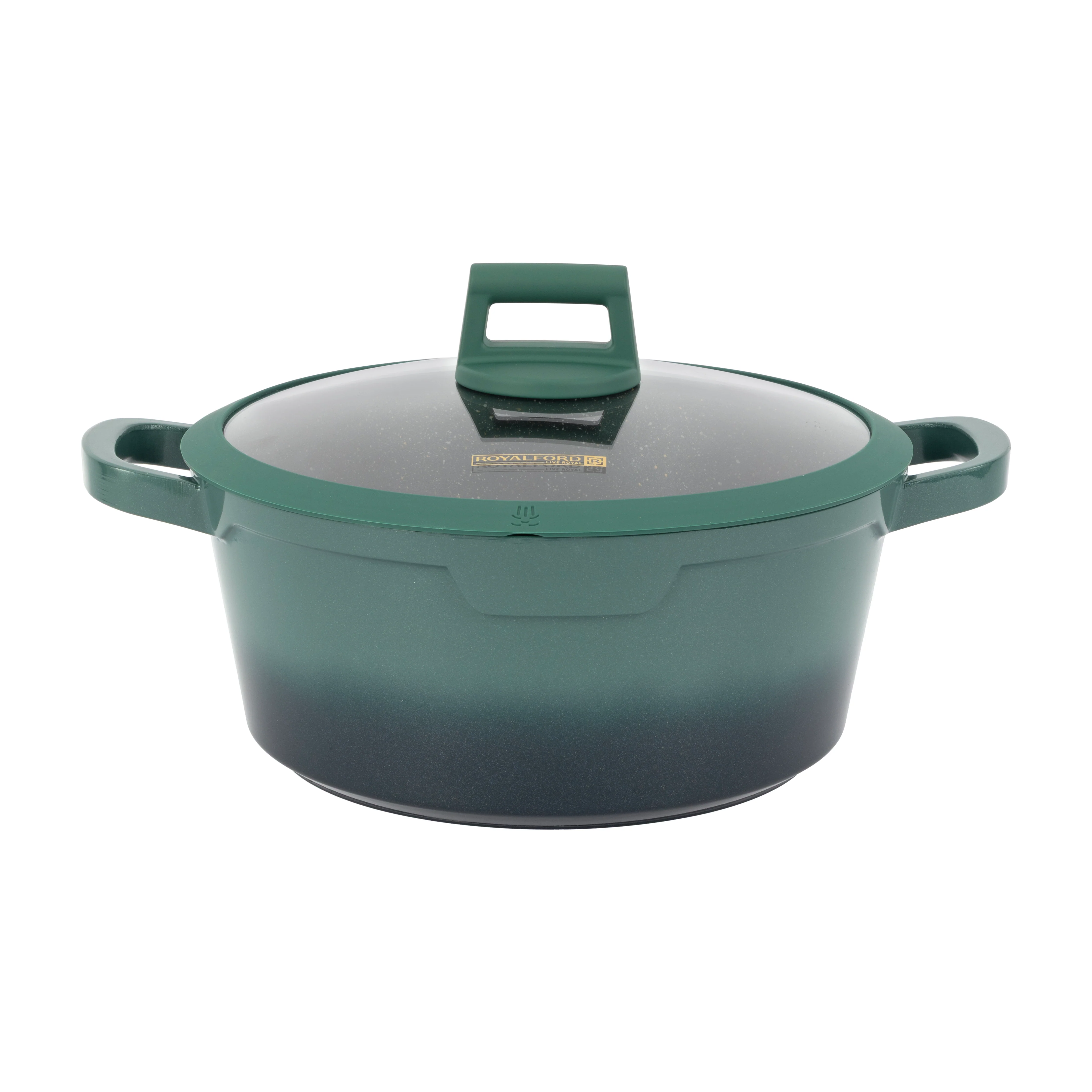 Royalford RF12950 12 Pcs Die-Cast Cookware Set | Premium Granite Coated Non-Stick Induction Ready Casseroles with Glass Lids, Silicone Pot Holders & 6 Layer Build - Image 3