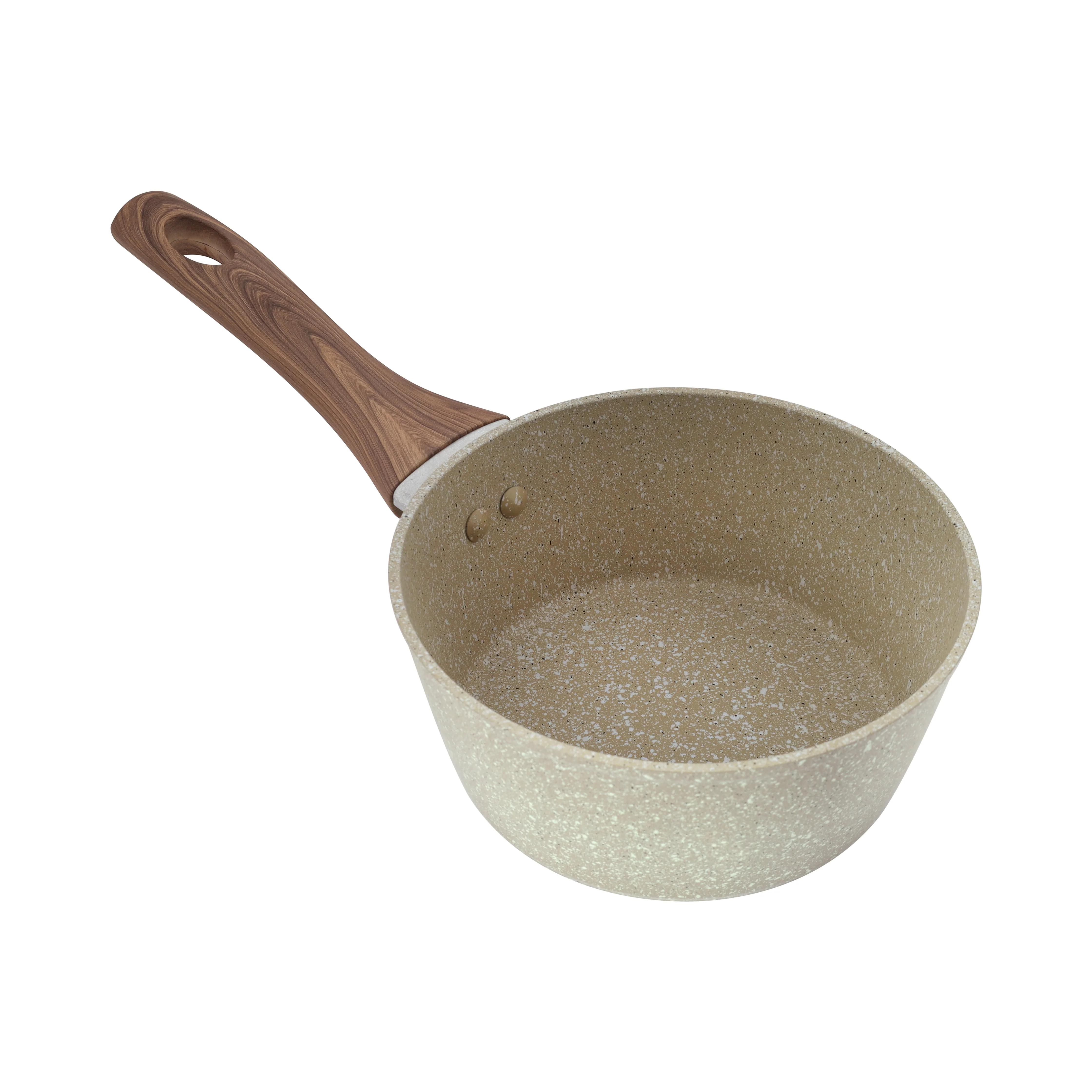 RoyalFord RF12956 Saucepan with Steamer | Non-Stick Aluminium Granite Coated Cooking Pot with Glass Lid | Wooden Handle |  Heat Resistant Multipurpose Kitchen Cookware - Image 4
