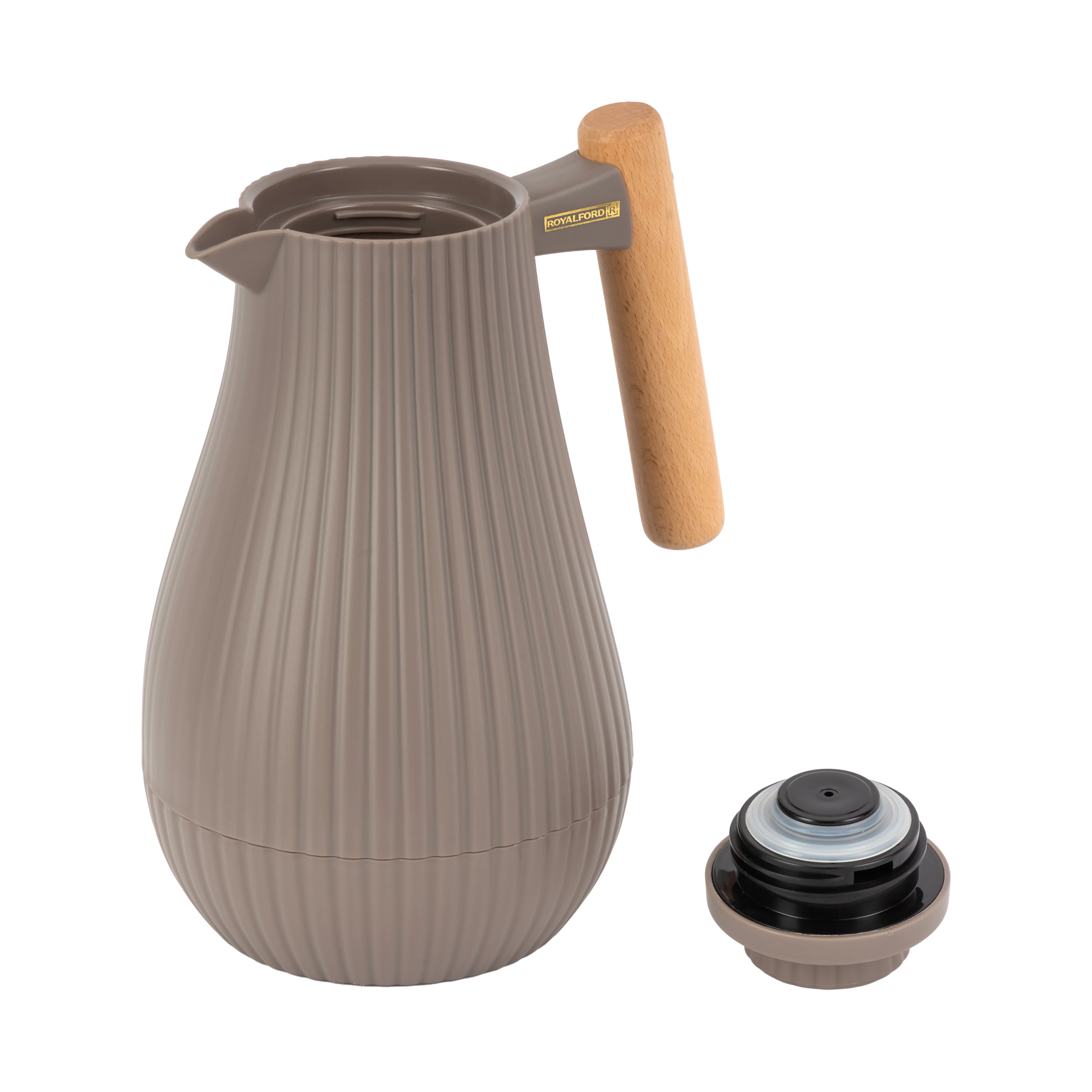 Royalford RF12970 1000ml Insula Vacuum Flask | Wooden Handle| Pink Glass Inner| 20 Hours Hot & 24 Hours Cold| BPA Free| Leak Resistant| Durable PP Body| 33.5oz Capacity - Image 2