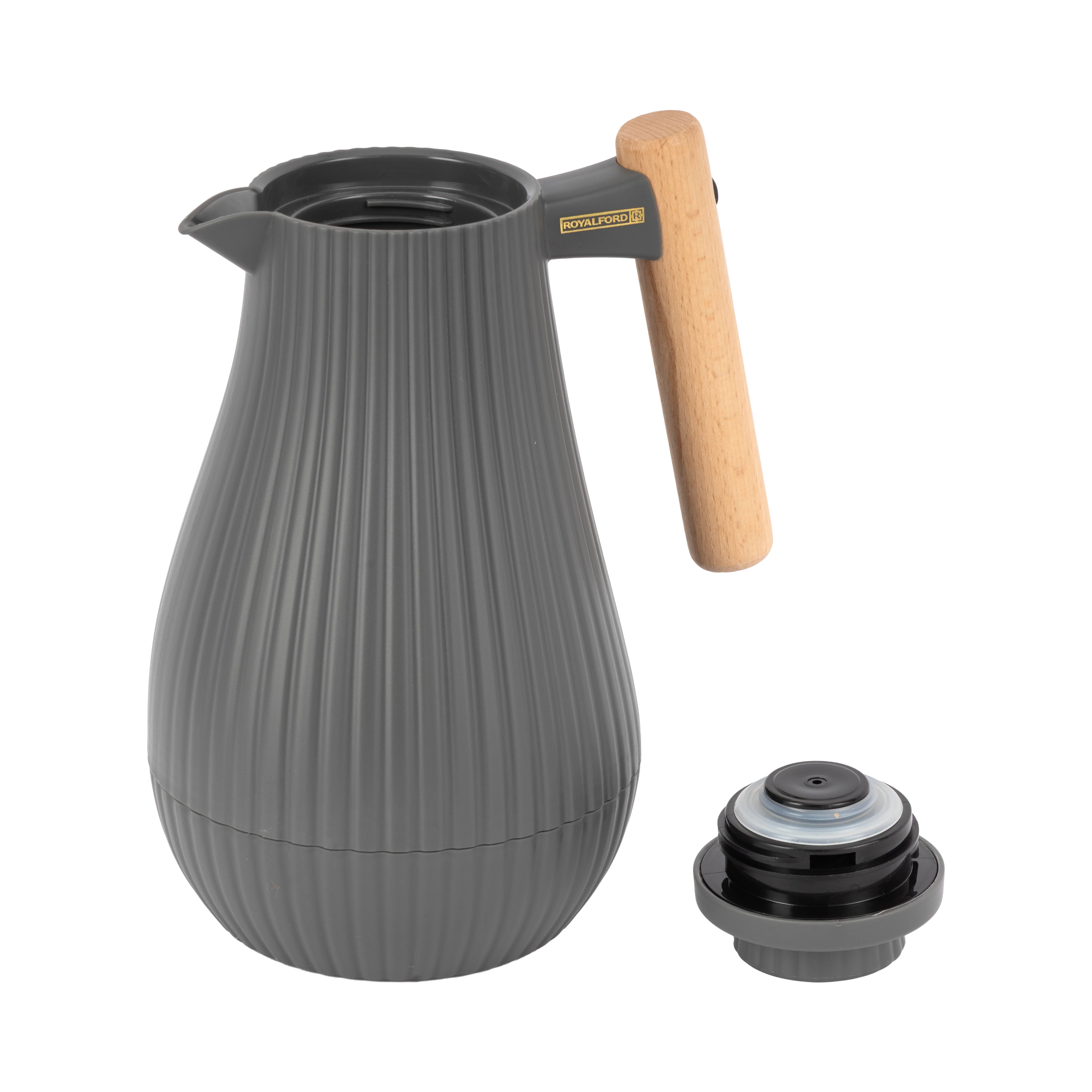 Royalford RF12972 1000ml Insula Vacuum Flask | Wooden Handle | Pink Glass Inner | 20 Hours Hot and 24 Hours Cold | BPA Free | Leak Resistant | Durable PP Body - Image 2