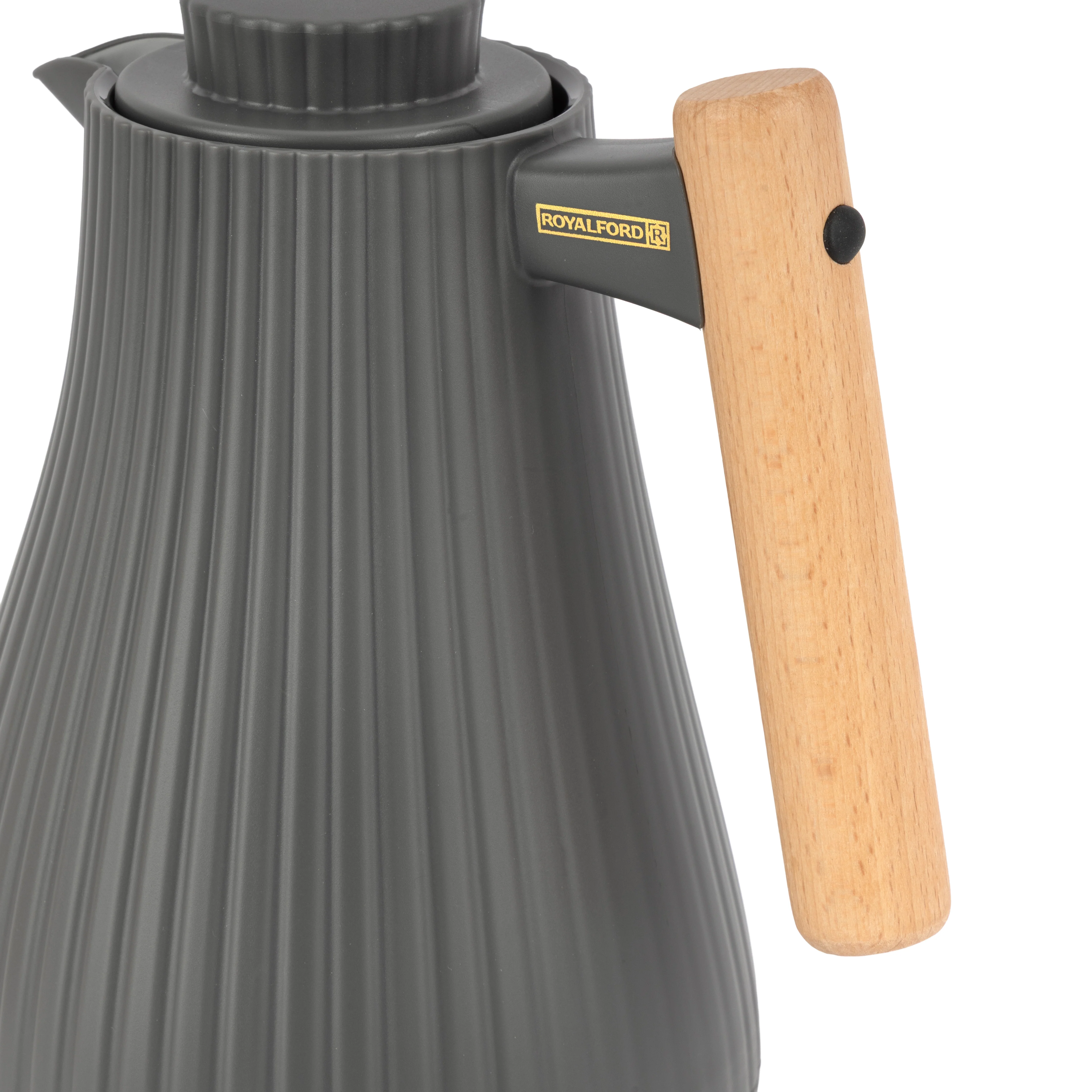 Royalford RF12972 1000ml Insula Vacuum Flask | Wooden Handle | Pink Glass Inner | 20 Hours Hot and 24 Hours Cold | BPA Free | Leak Resistant | Durable PP Body - Image 4