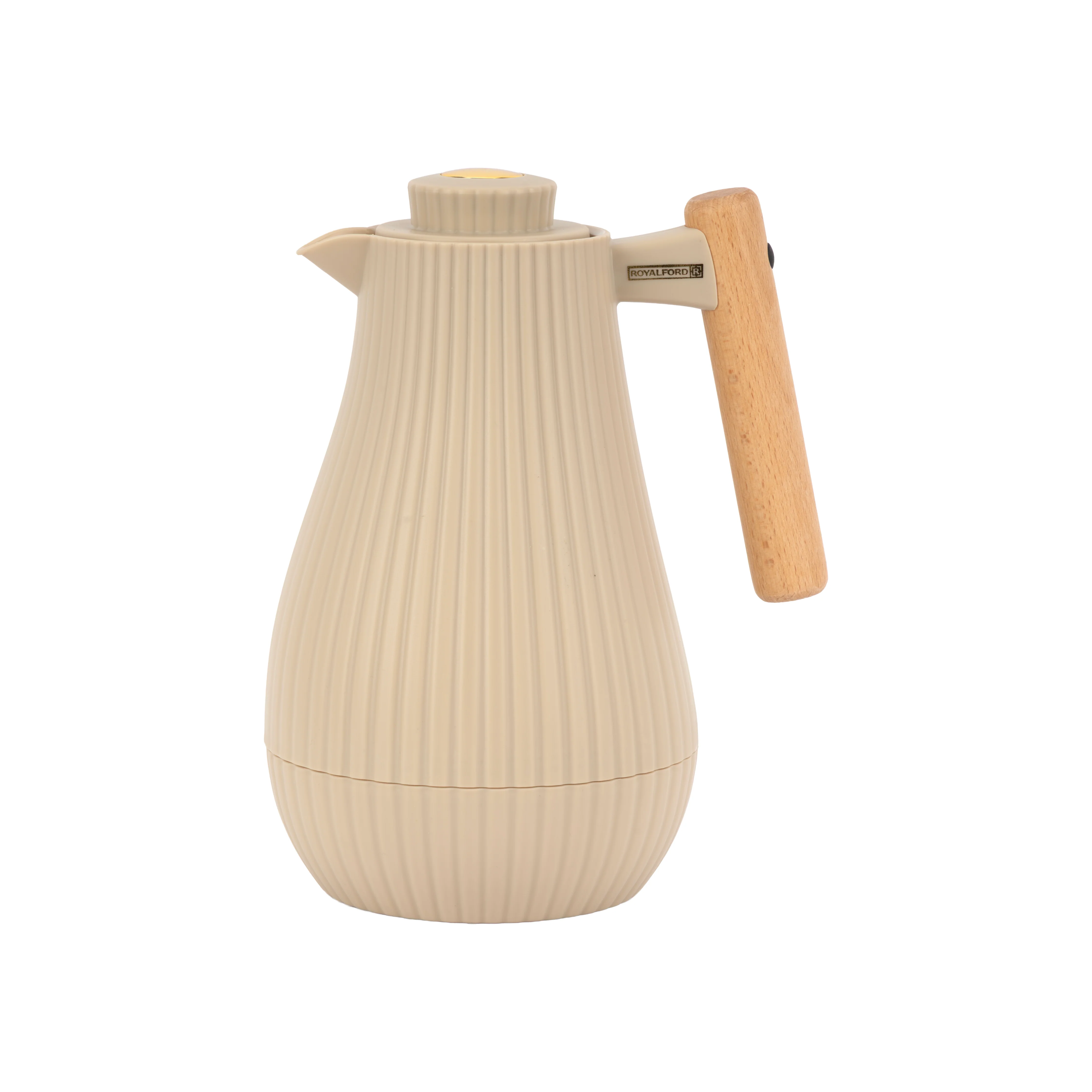 Royalford RF12973 1000ml Insula Vacuum Flask with Wooden Handle | Pink Glass Inner | 20 Hours Hot & 24 Hours Cold | BPA Free | Leak Resistant Design | Durable PP Body - Image 2