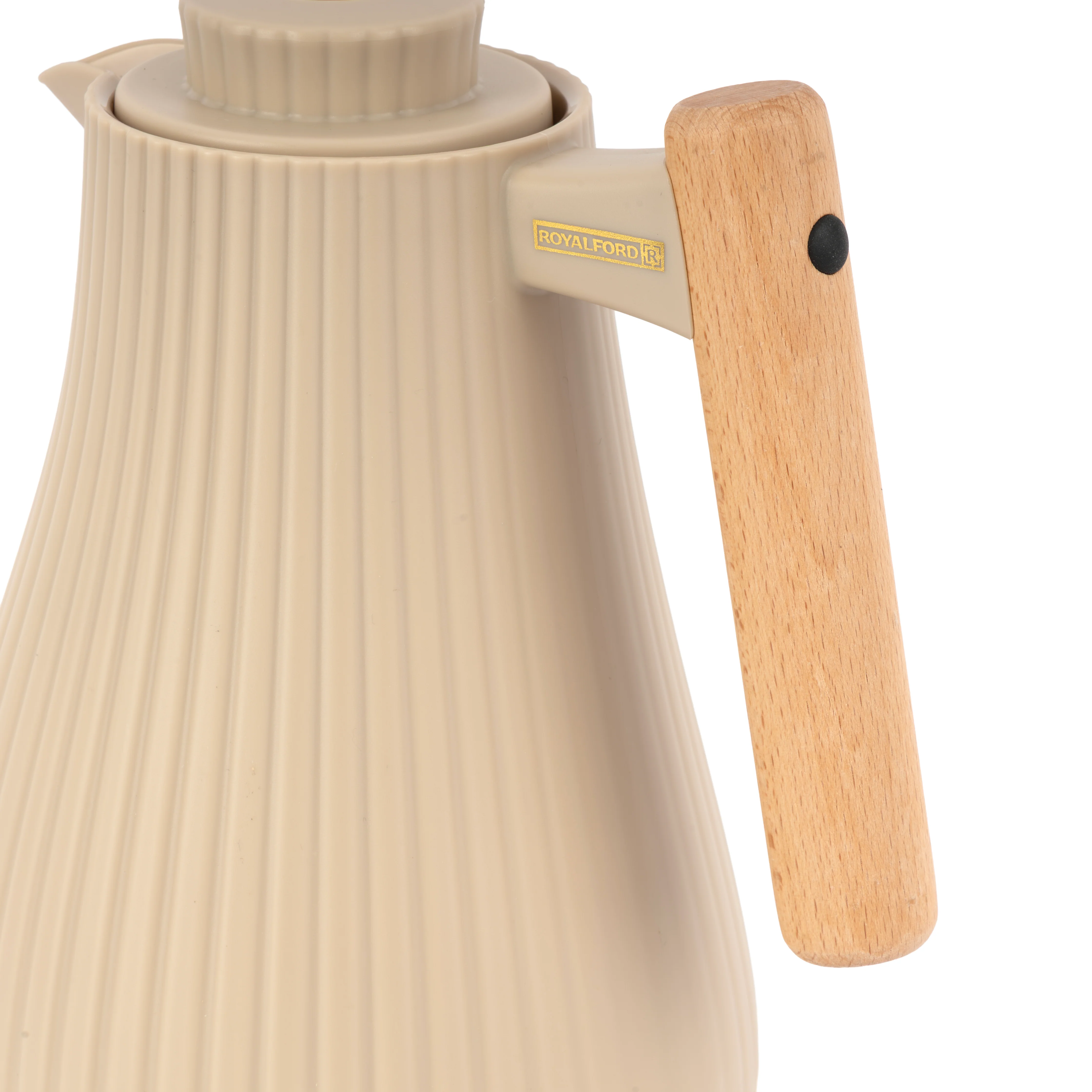 Royalford RF12973 1000ml Insula Vacuum Flask with Wooden Handle | Pink Glass Inner | 20 Hours Hot & 24 Hours Cold | BPA Free | Leak Resistant Design | Durable PP Body - Image 4