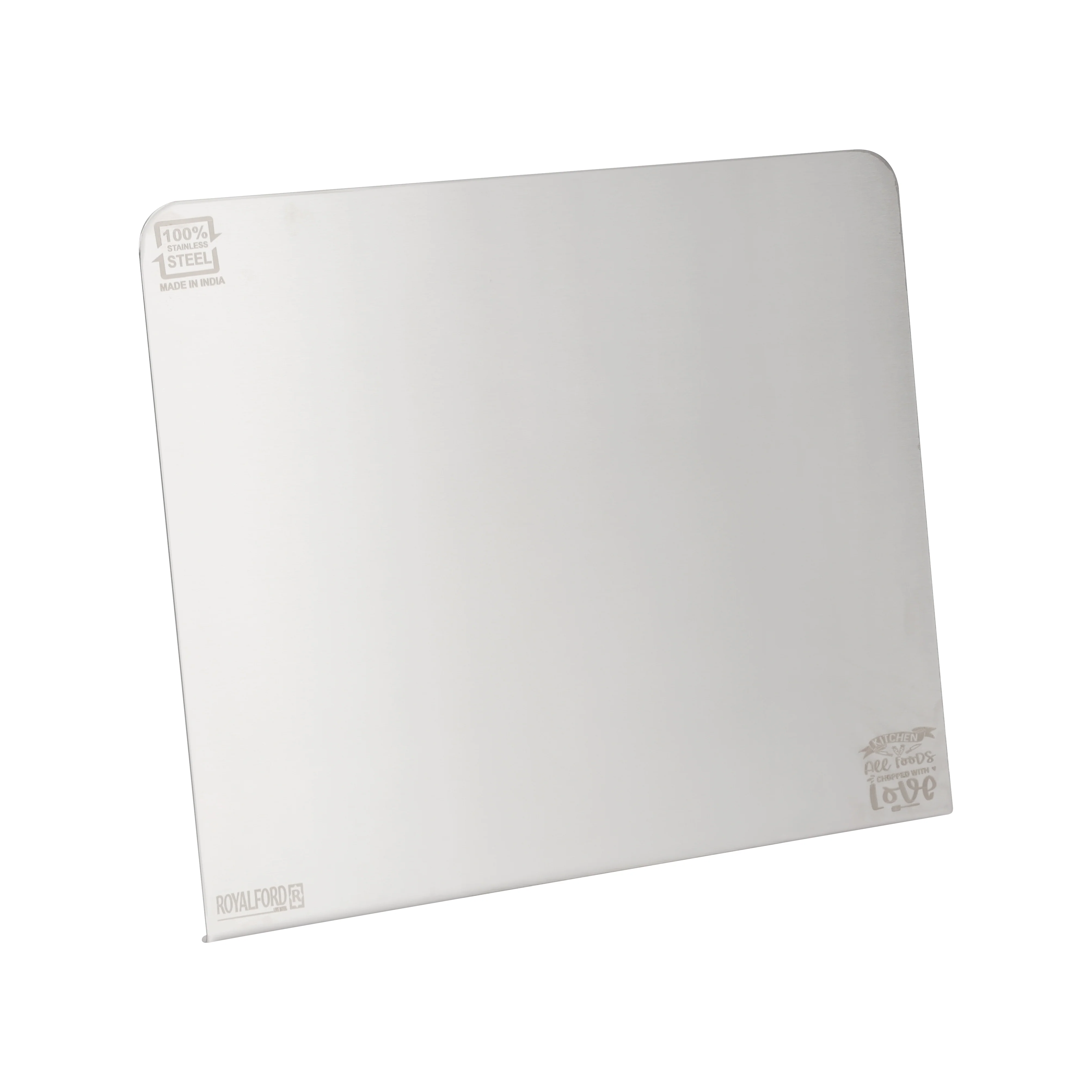 Royalford RF12995 SS304 Stainless Steel Chopping Board | Folded Edge Counter Fit Design| Large Table Top Kitchen Cutting Board | Food Grade BPA Free| Scratch Resistant - Image 2