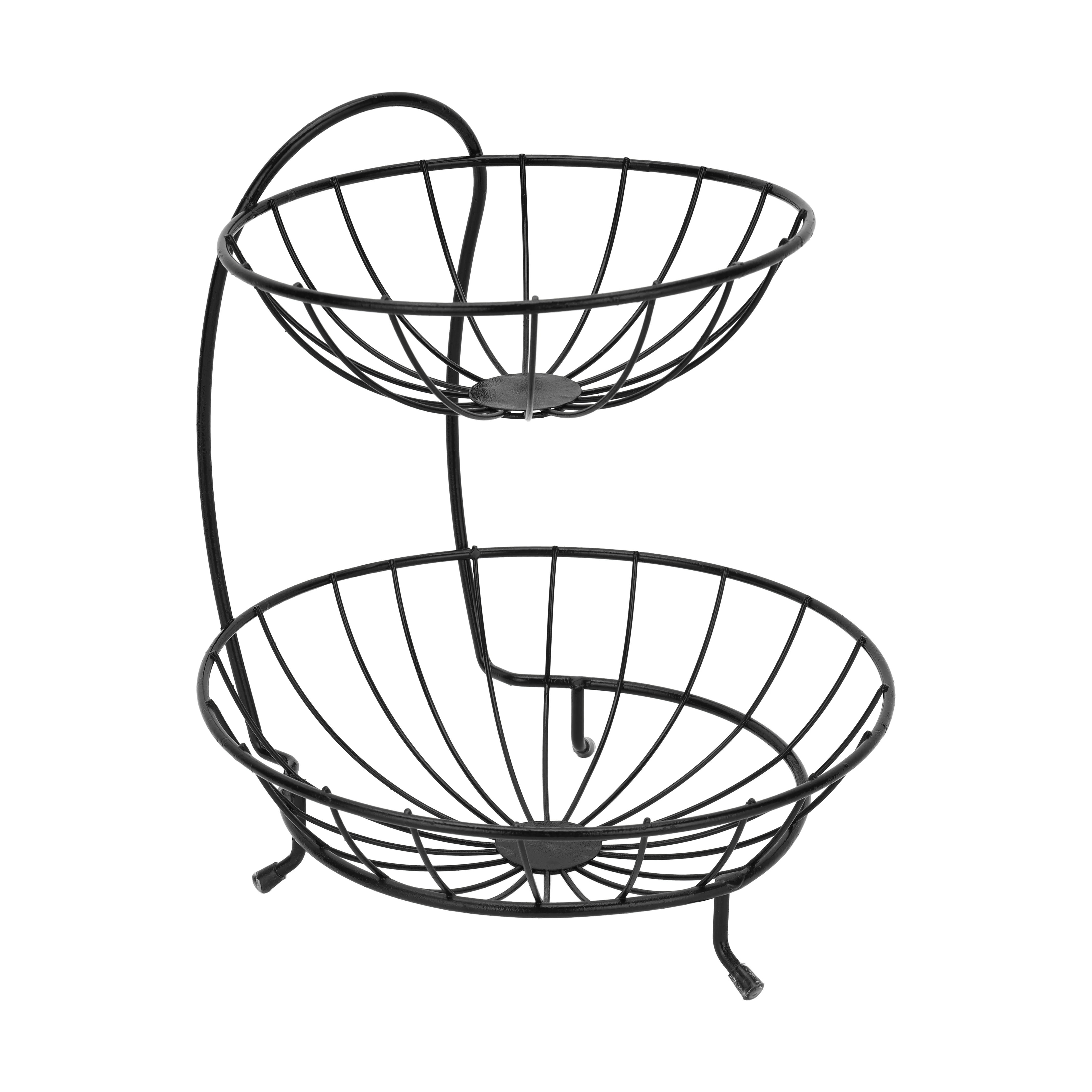 Royalford RF13044 2-Tier Stainless Steel Fruits Basket | Rust-Resistant Finish | Durable Kitchen Countertop Organizer | Perfect for Fruits, Vegetables & Snacks