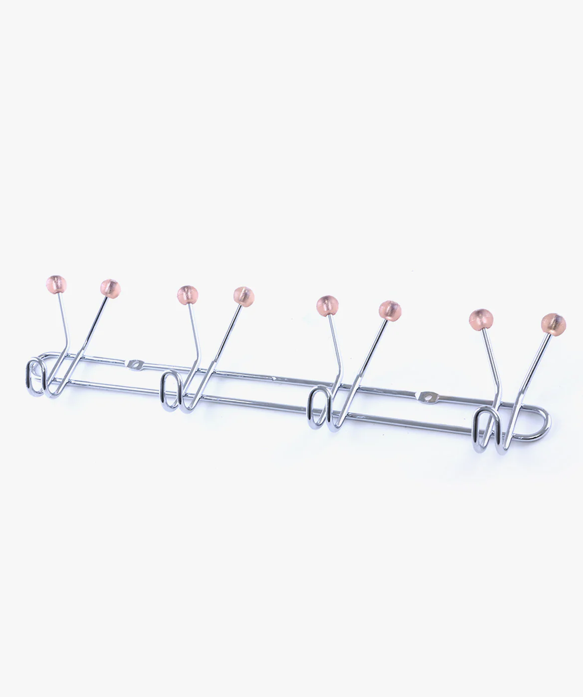 Royalford RF1427 4 Hooks Metal Hanger| wall mounted, durable storage rack with sturdy metal build| chrome finish, and rounded tips, ideal for dress, and home use| - Image 3