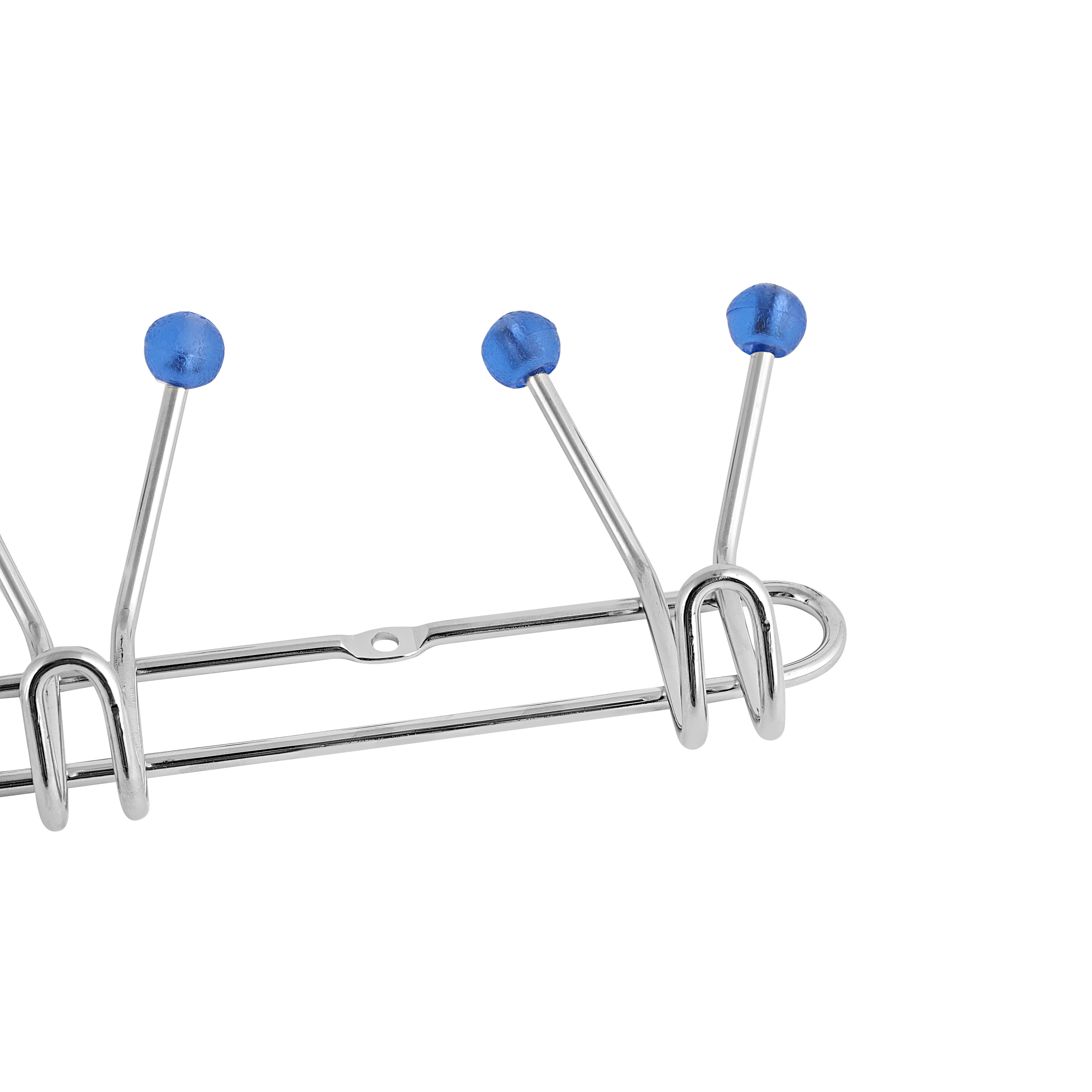 Royalford RF1427 4 Hooks Metal Hanger| wall mounted, durable storage rack with sturdy metal build| chrome finish, and rounded tips, ideal for dress, and home use| - Image 4