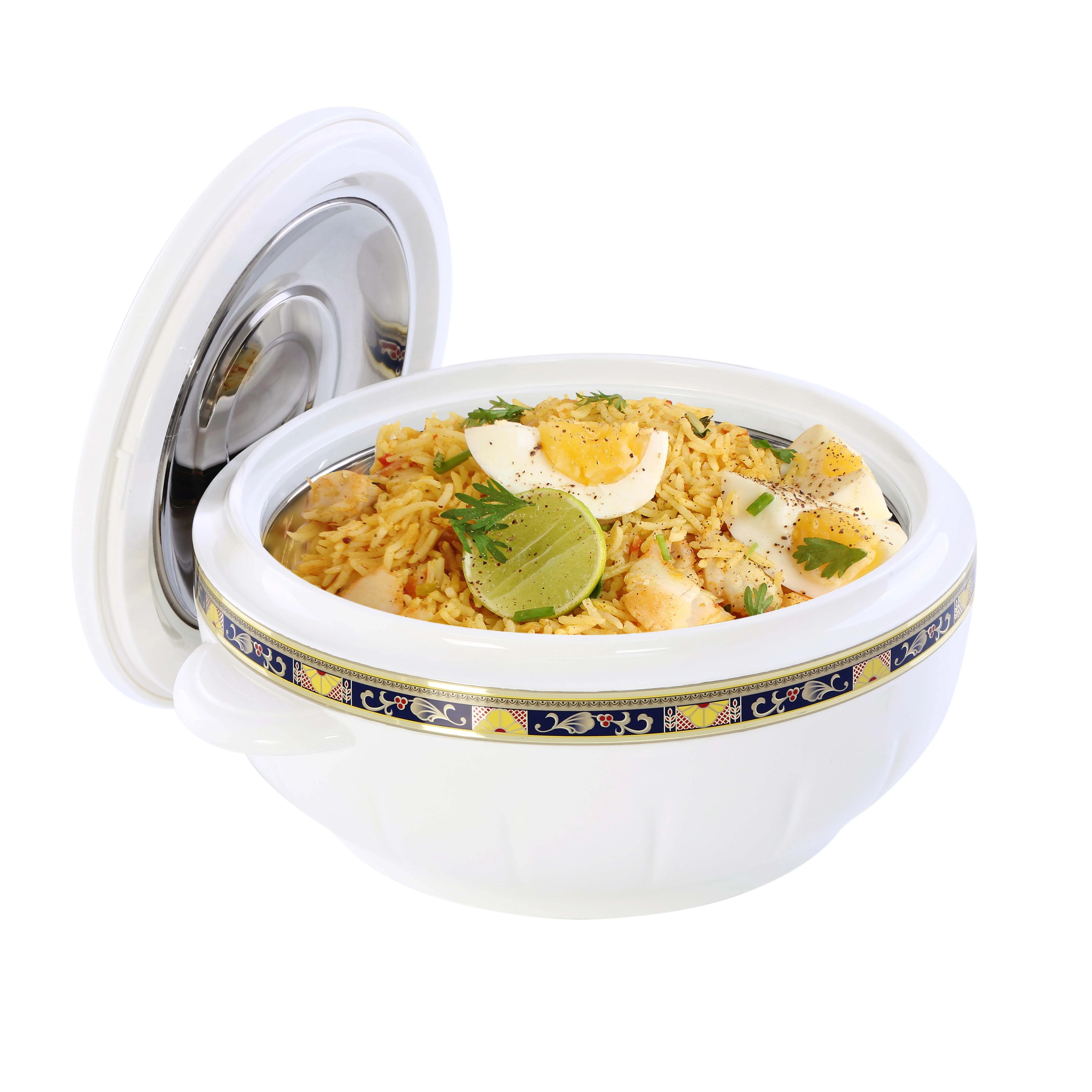 Royalford RF1638 Classic Deluxe Casserole 1600ml | Highly Insulated Stainless Steel Hot Pot with Steel Lid & Inner Bowl for Serving Rice, Curry, Biryani & Chapati - Image 2
