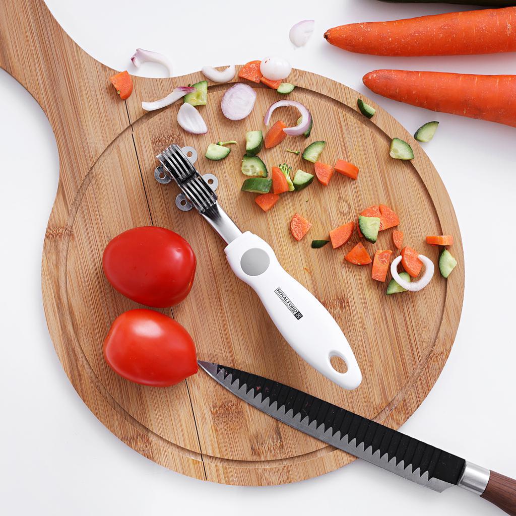 Royalford RF1651-KS Knife Sharpener| stainless steel dual wheels ensures quick & precise sharpening| ergonomic ABS+TPR handle, non-slip grip, durable & easy to use | - Image 2