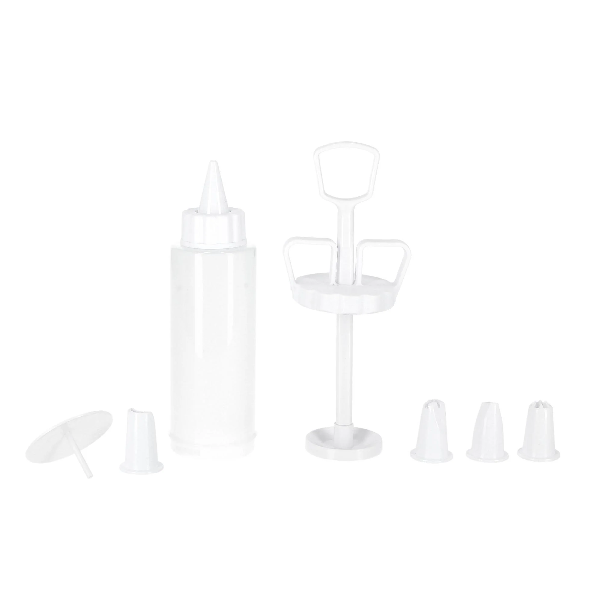 Royalford RF1662-IS5 icing syringe set with 5 nozzles | flower nail, made from durable PP material and ideal for cake decorating| icing designs, and baking use| - Image 5