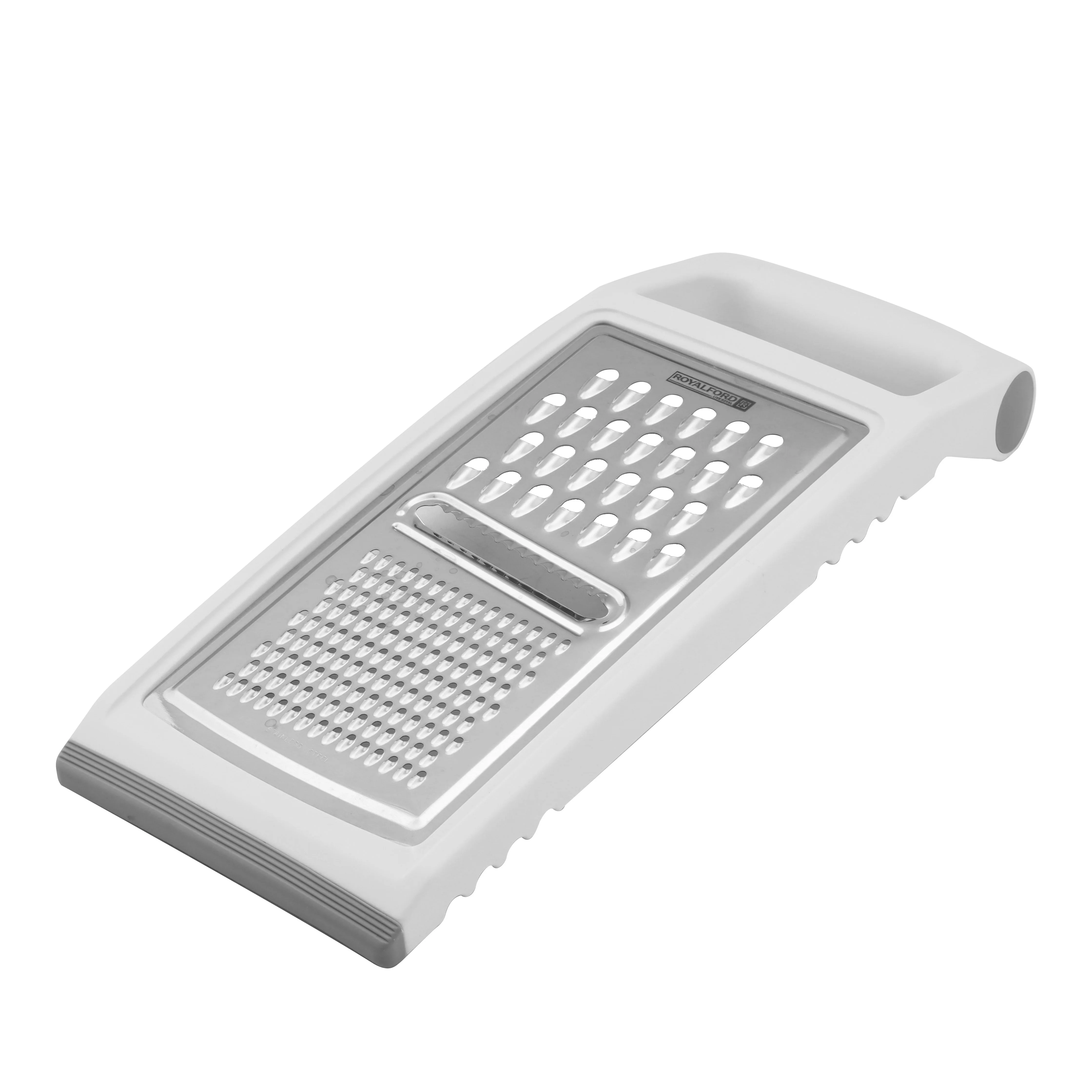 Royalford RF1666-G Stainless Steel Flat Grater | Ultra Sharp Food Grade Blades| Ergonomic Grip Handle | Dishwasher Safe Kitchen Grater for Cheese, Vegetables & Fruits - Image 4