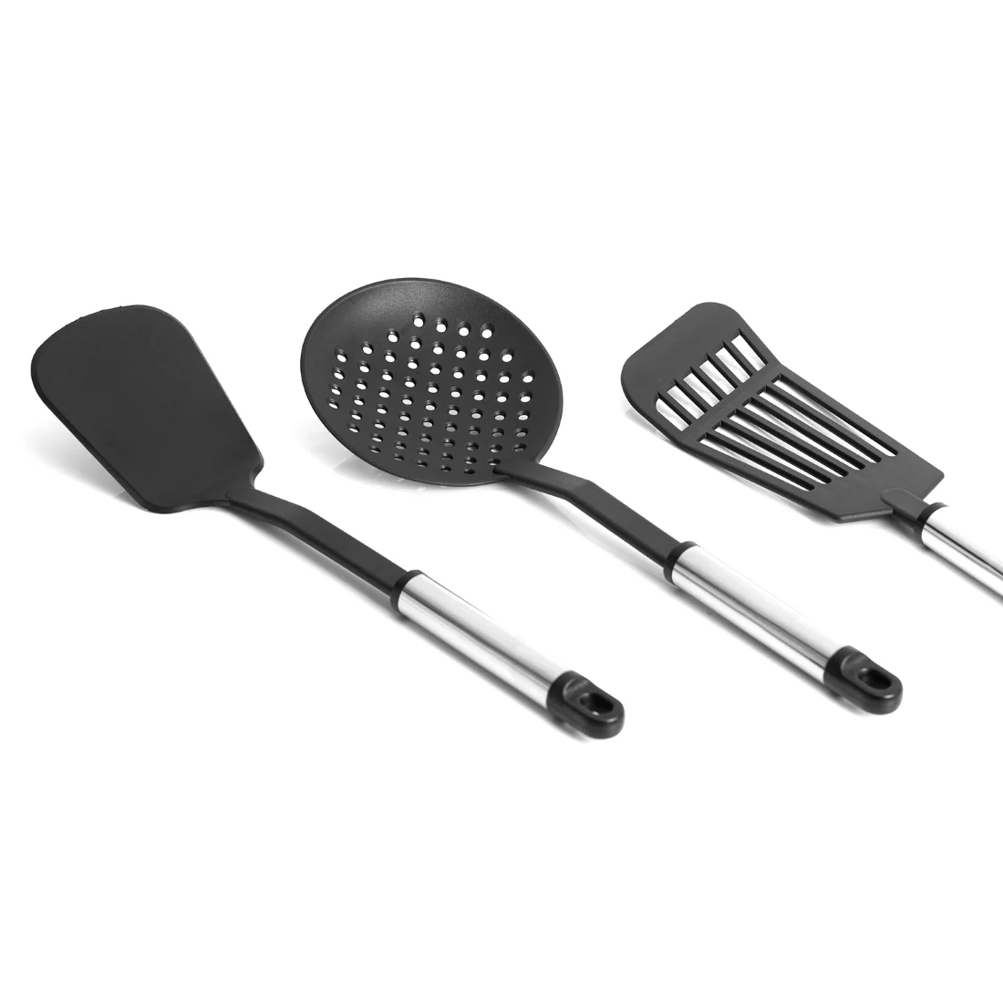 Royalford RF1796-NKT 5PCS Nylon Kitchen Tools Set | Stainless Steel Handles | Heat Resistant | Non-Stick Cooking Utensils Set | Slotted Turner, Ladle , Spoon & Skimmer - Image 2