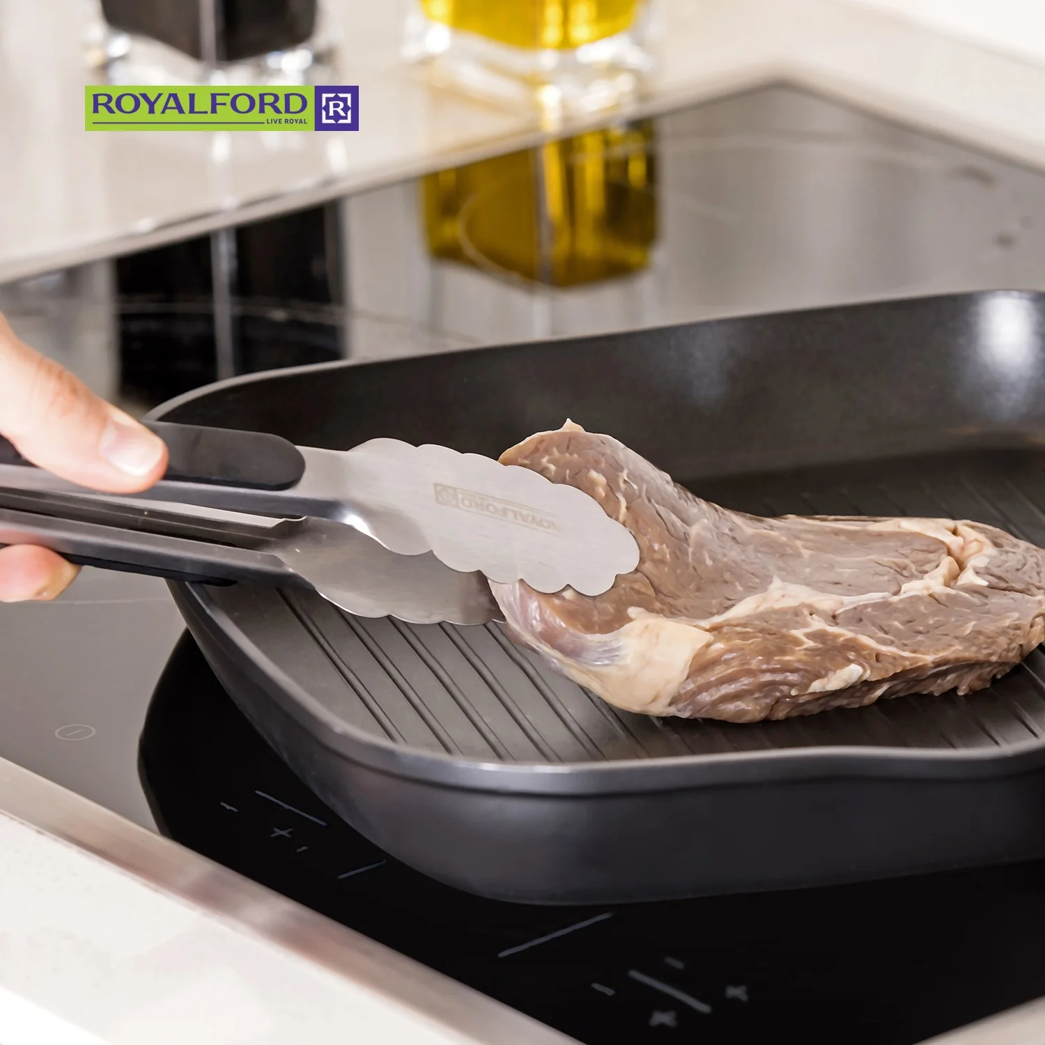 Royalford RF2043-FT9 9" Food Tong | ergonomic grip, durable build, auto-lock design and dishwasher-safe| convenience for easy and hygienic serving in kitchens| - Image 2