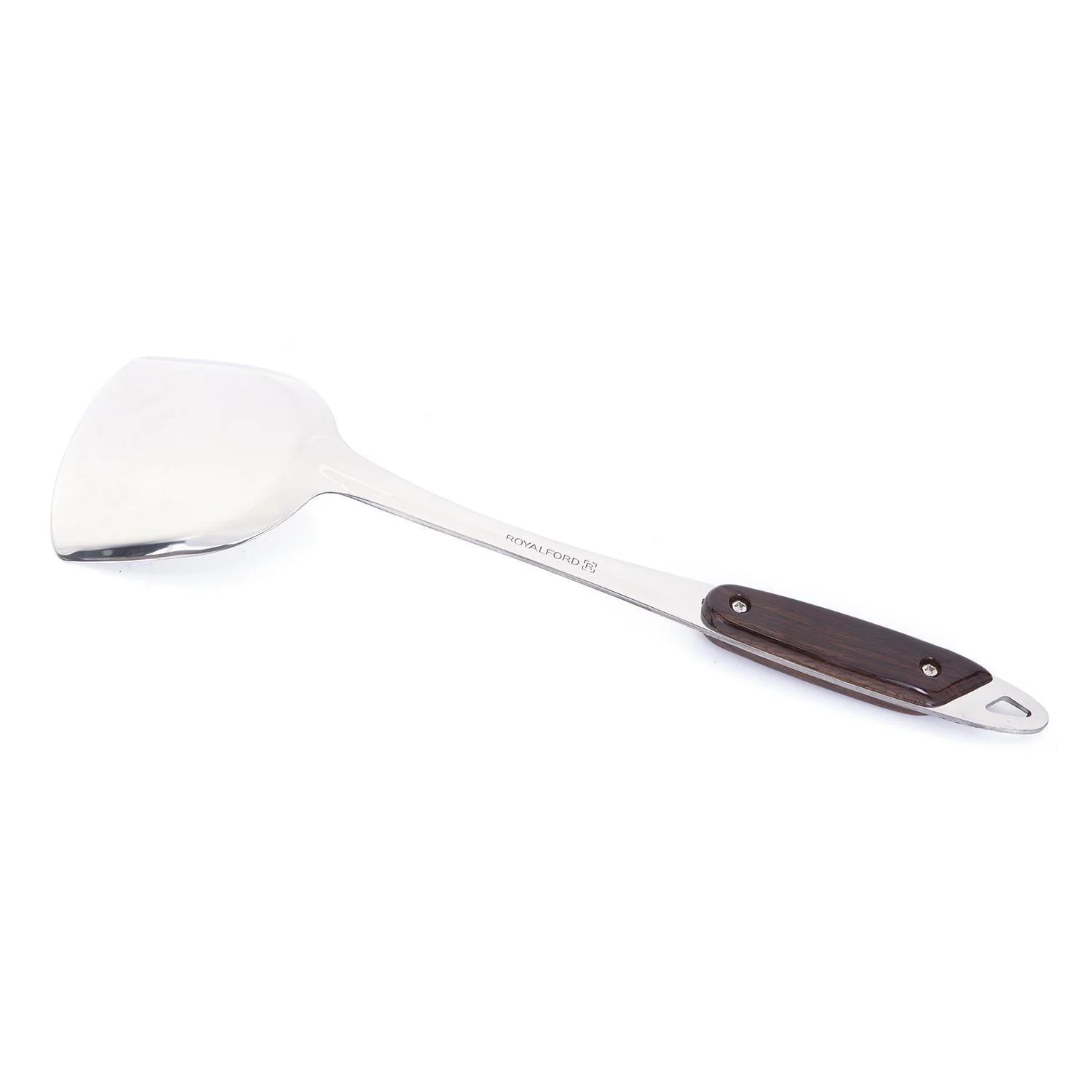 Royalford RF2062T Stainless Steel Kitchen Turner | Ergonomic Grip Handle| Durable Cooking Spatula for Flipping Eggs, Pancakes, Fish Burgers | Dishwasher Safe  Turner - Image 2
