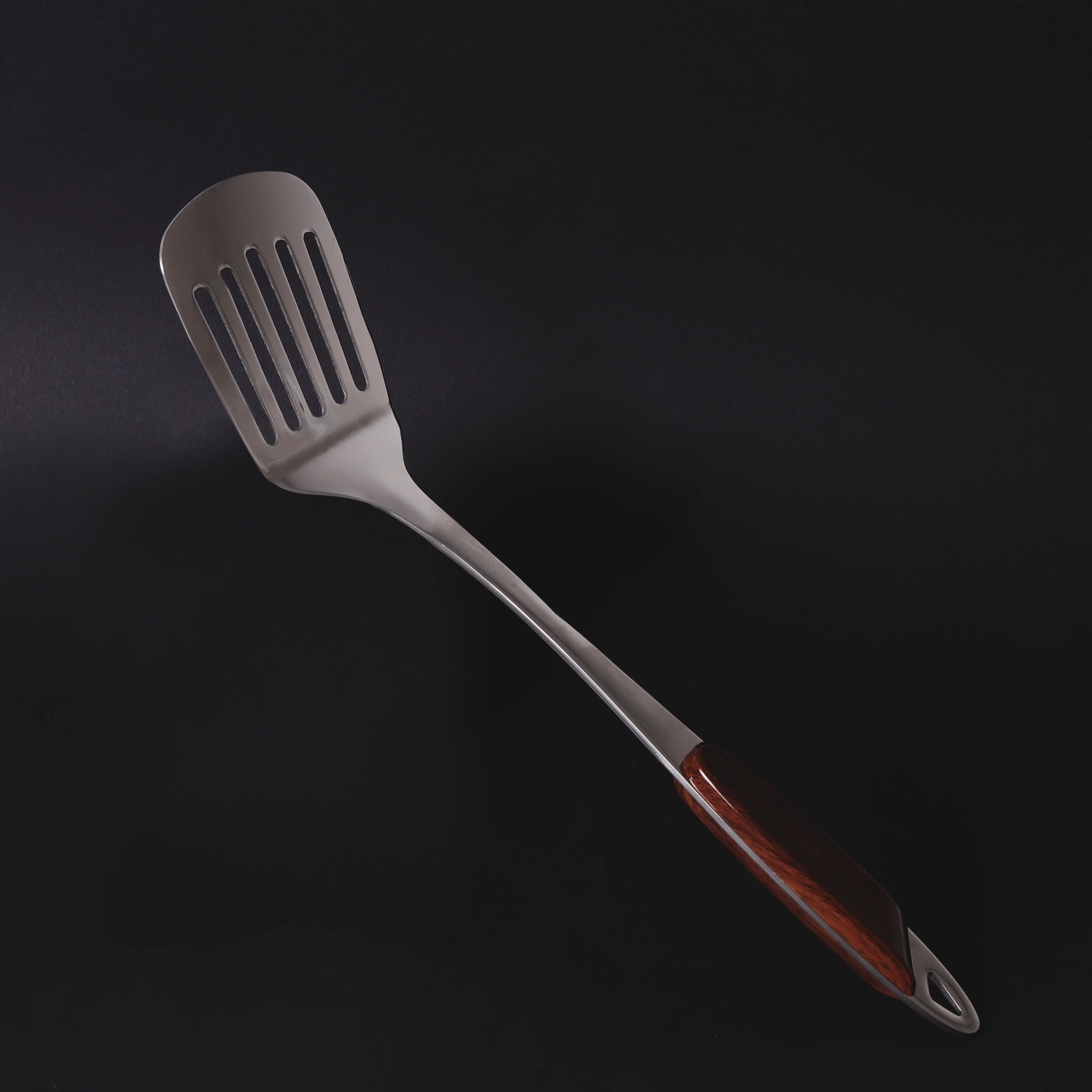 Royalford RF2064ST Stainless Steel Slotted Turner| Ergonomic Handle, Dishwasher Safe & Durable Kitchen Spatula Tool| Shiny Finish Oil Drain Slots for Cooking Serving Use| - Image 3