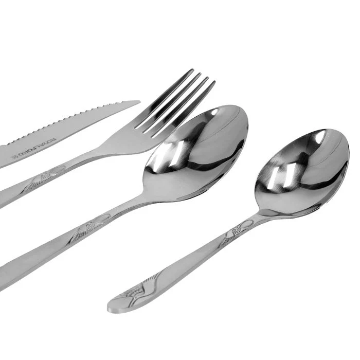 Royalford RF2087-CS24 Stainless Steel Cutlery Set 25 PCS with stand offers durable| rust-resistant spoons, forks and knives with polished finish, compact organizer - Image 4