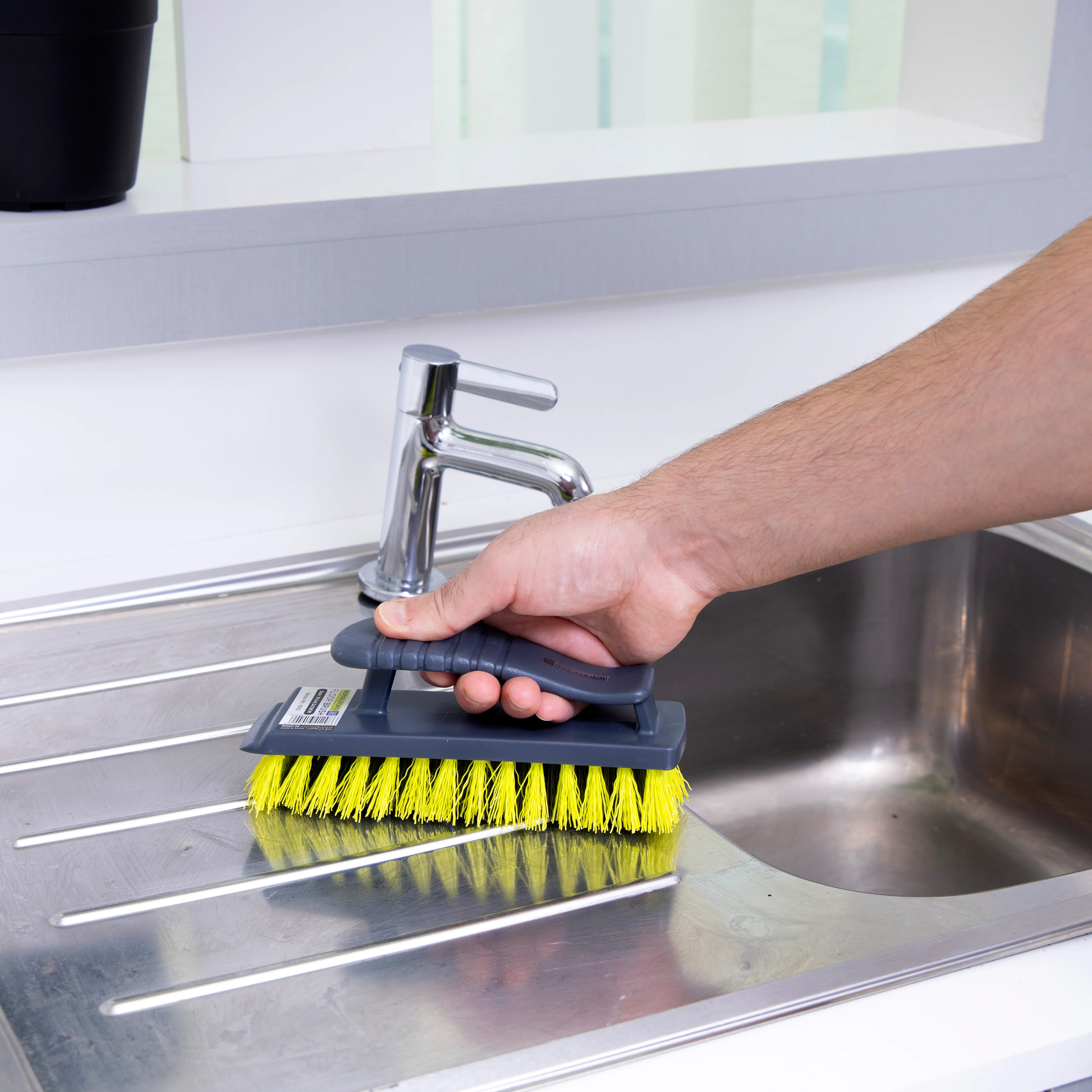 Royalford RF2357 Floor/Dish Brush | multipurpose design, durable bristles & ergonomic grip handle| compact build, for cleaning floors, tiles, dishes & surfaces| - Image 2